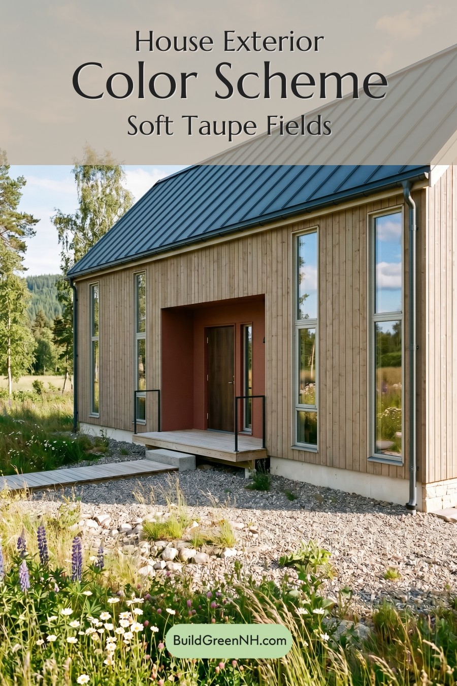 Taupe House Exterior Color Scheme: Soft Taupe Fields