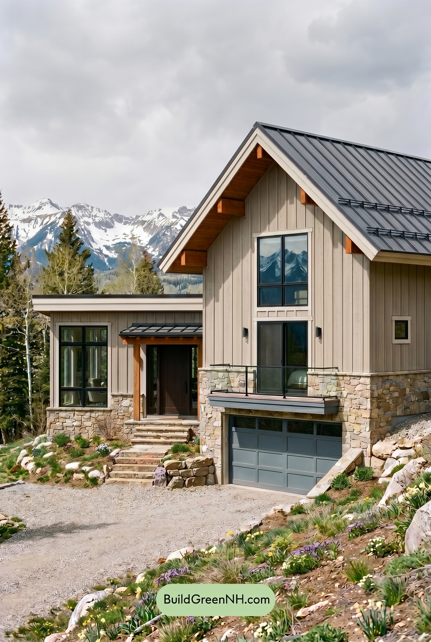 Taupe House Exterior Color Scheme: Stone Taupe Lift - Overcast