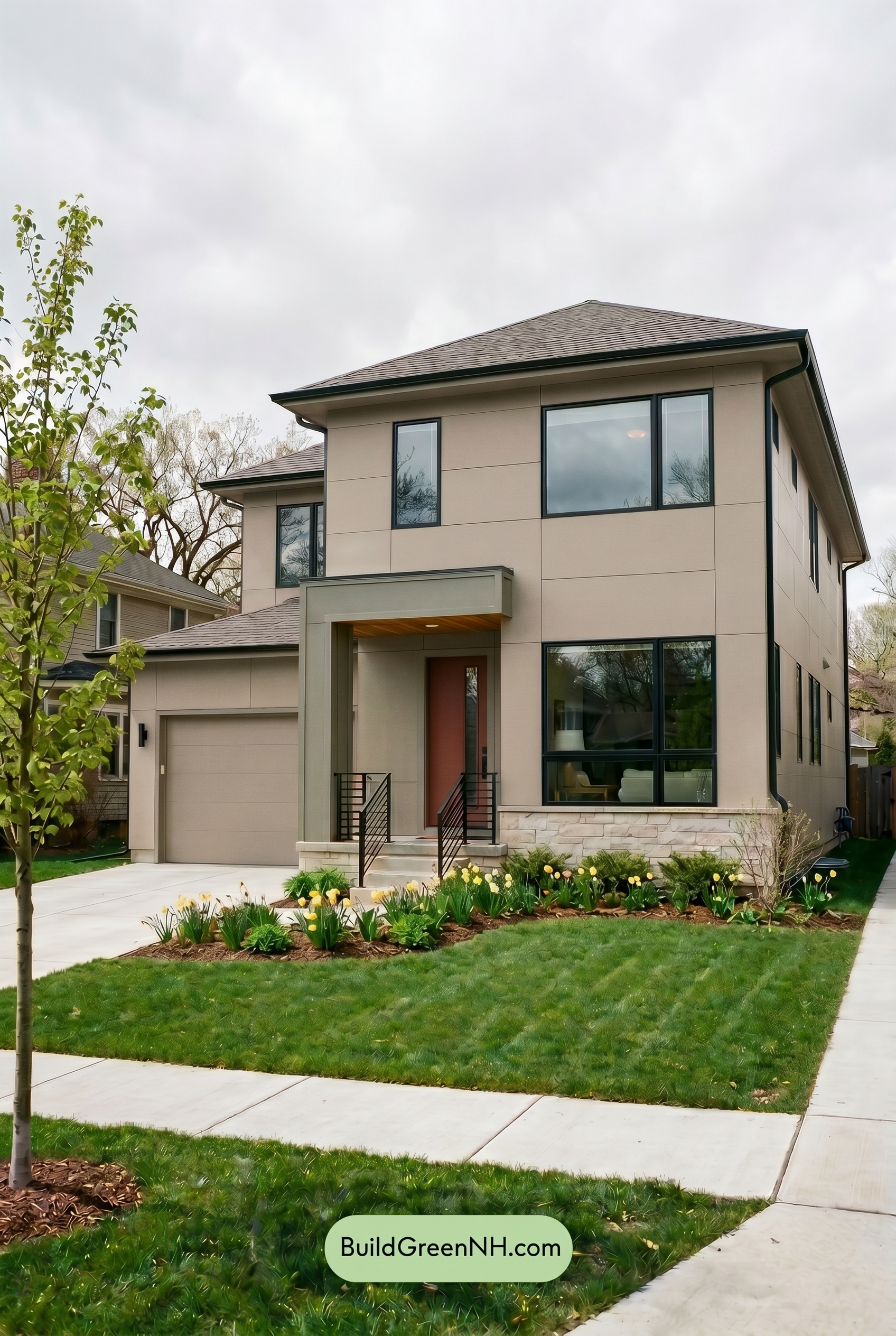 Taupe House Exterior Color Scheme: Warm Taupe Welcome - Overcast