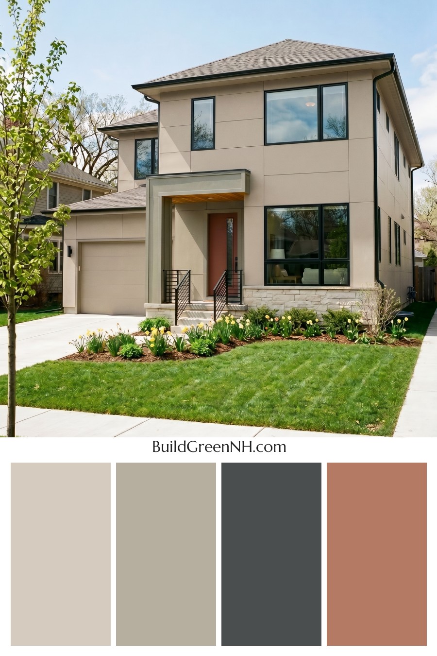 Taupe House Exterior Color Scheme: Warm Taupe Welcome
