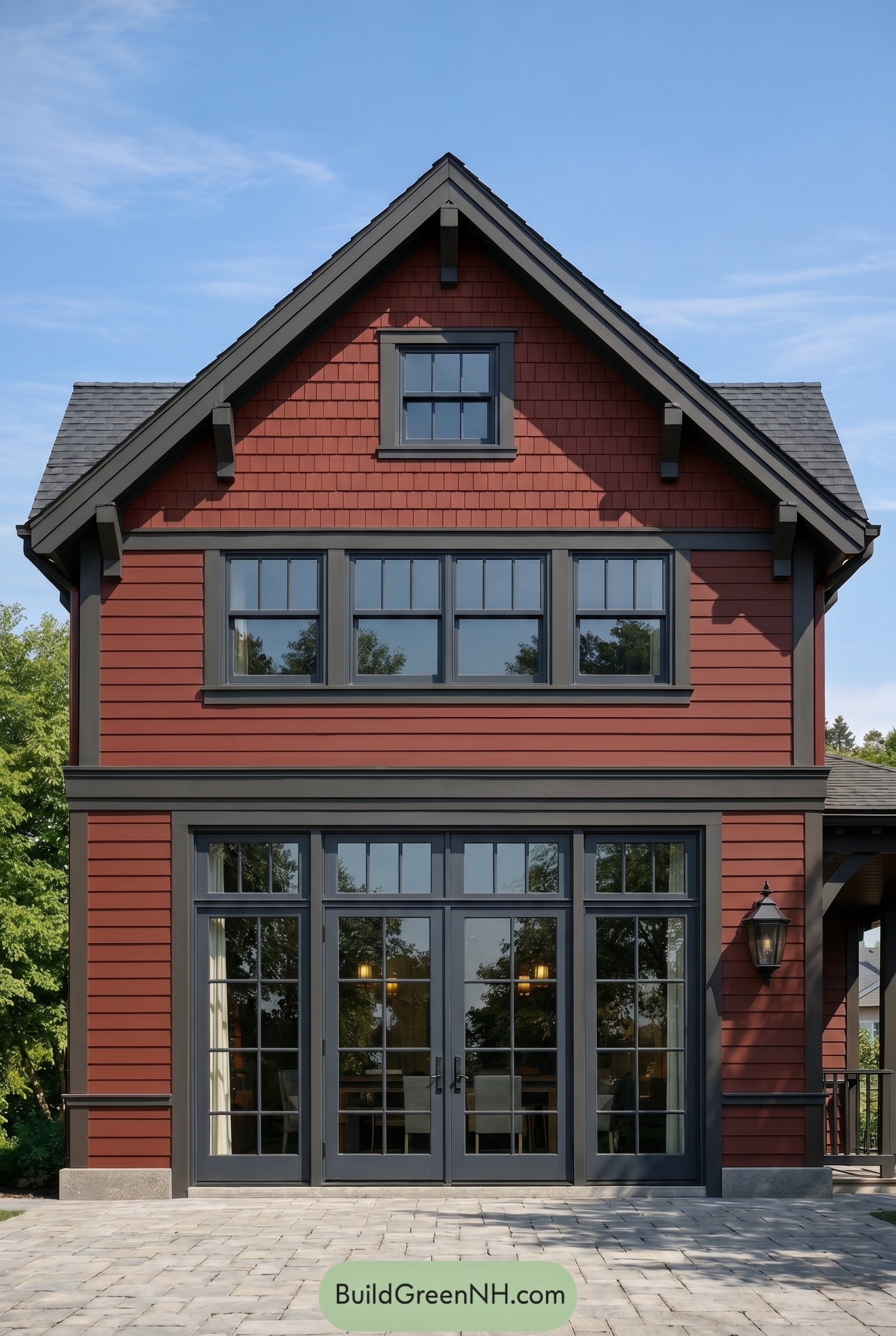 Traditional Red House Exterior Color Scheme: Red Carriage Loft