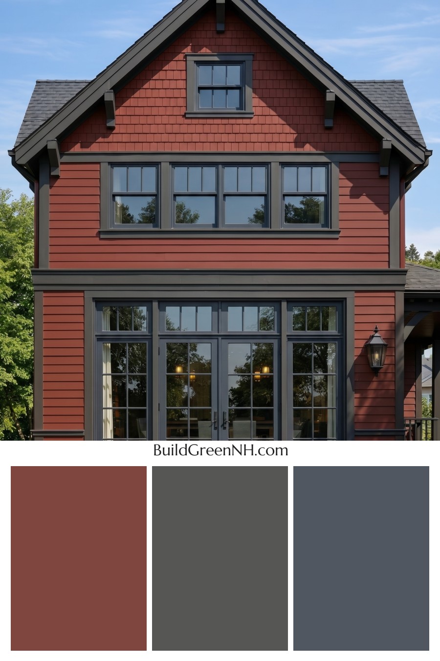 Traditional Red House Exterior Color Scheme: Red Carriage Loft