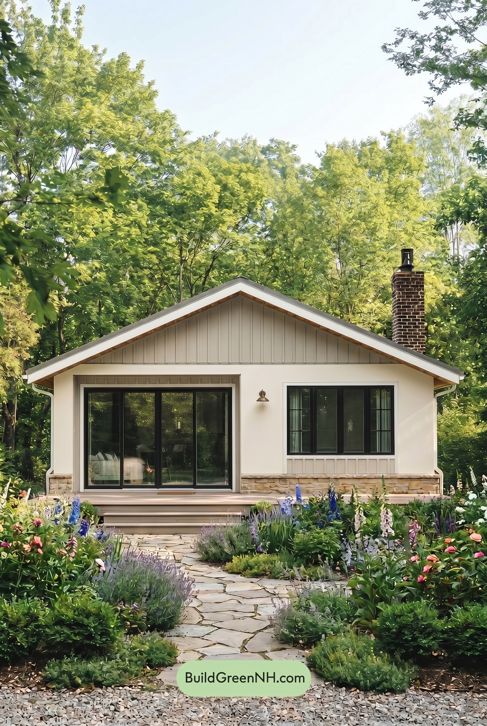 Warm White House Exterior Color Scheme: Cream Stone Glow