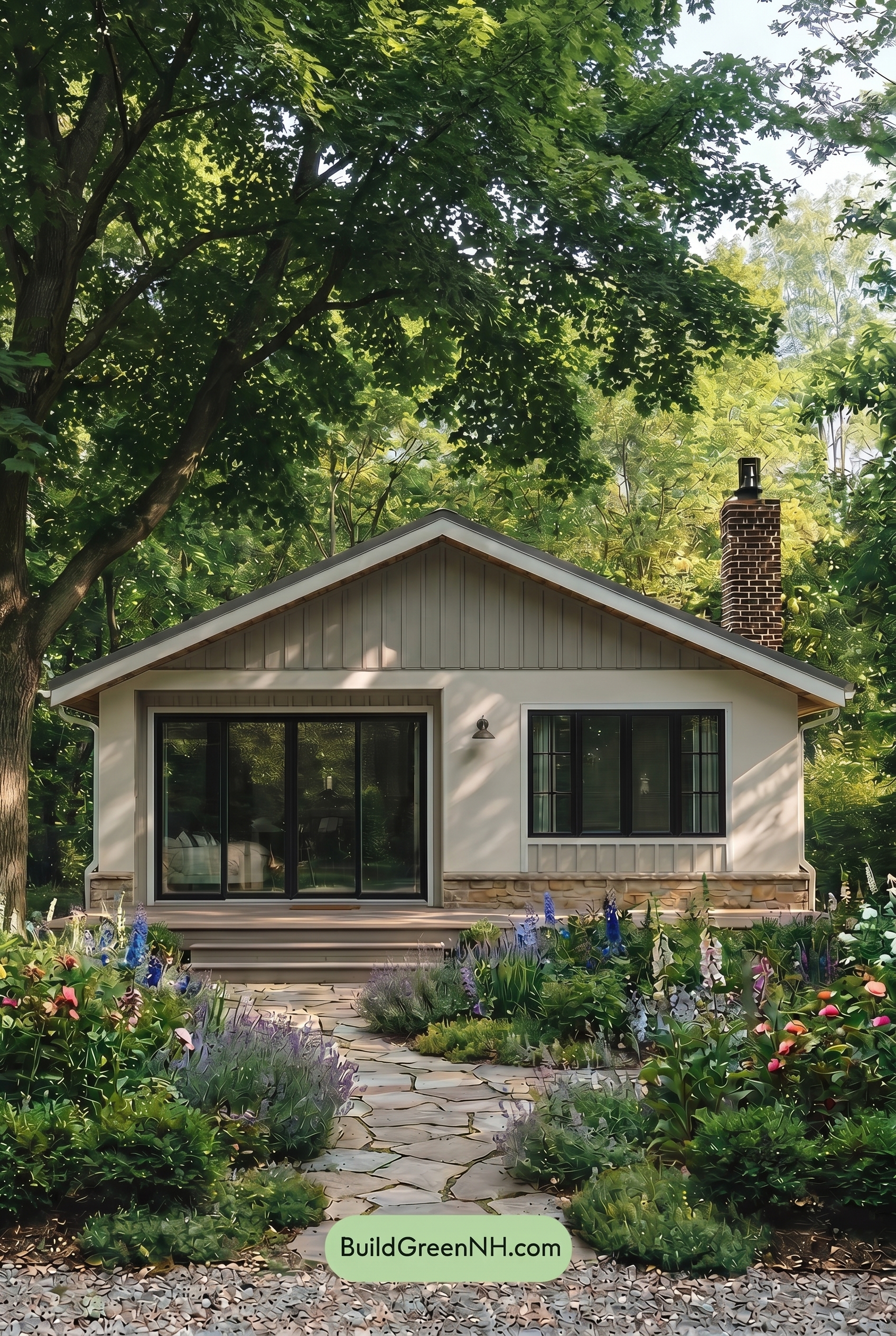 Warm White House Exterior Color Scheme: Cream Stone Glow - Shade