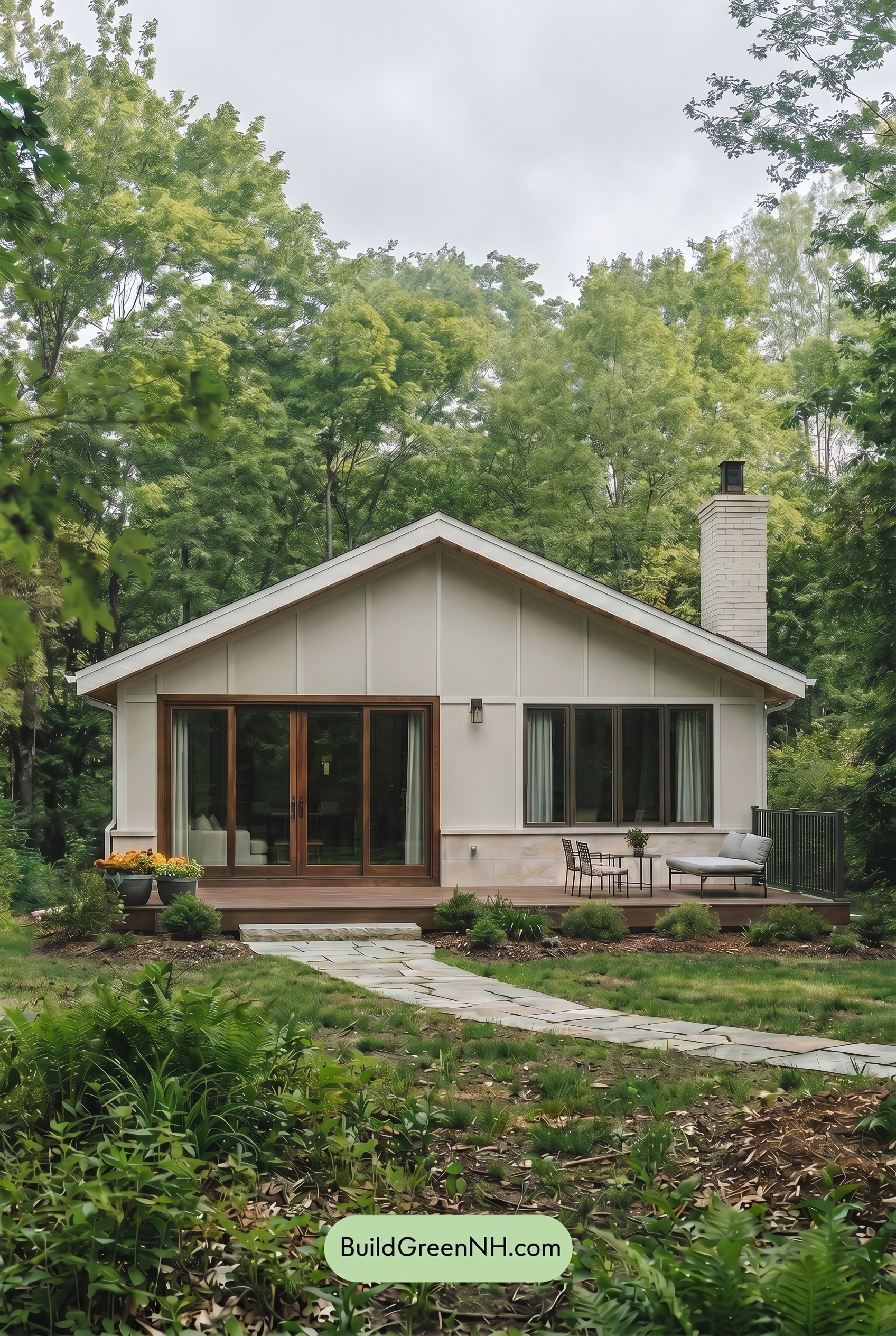 Warm White House Exterior Color Scheme: Soft Ivory Calm - Overcast