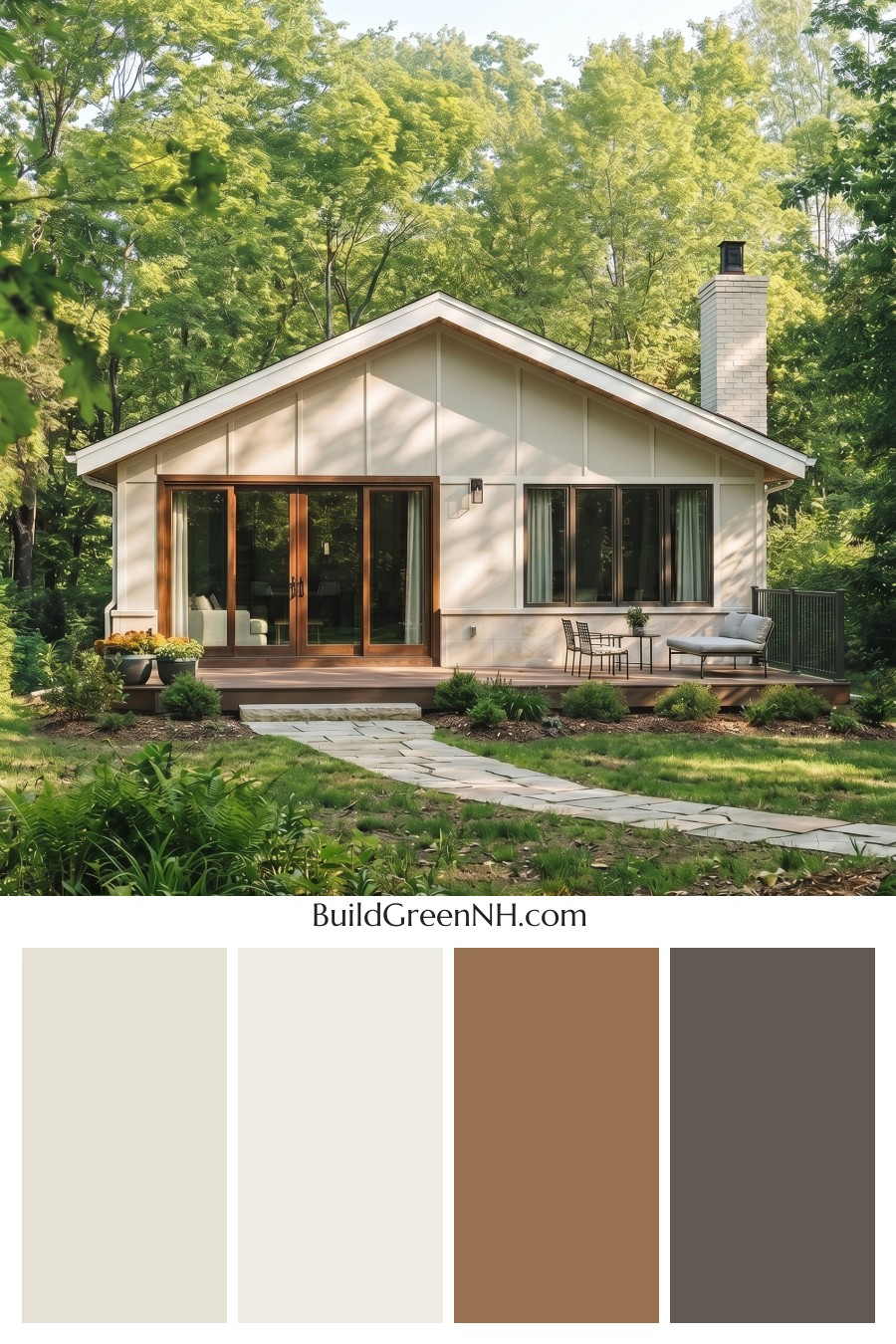 Warm White House Exterior Color Scheme: Soft Ivory Calm