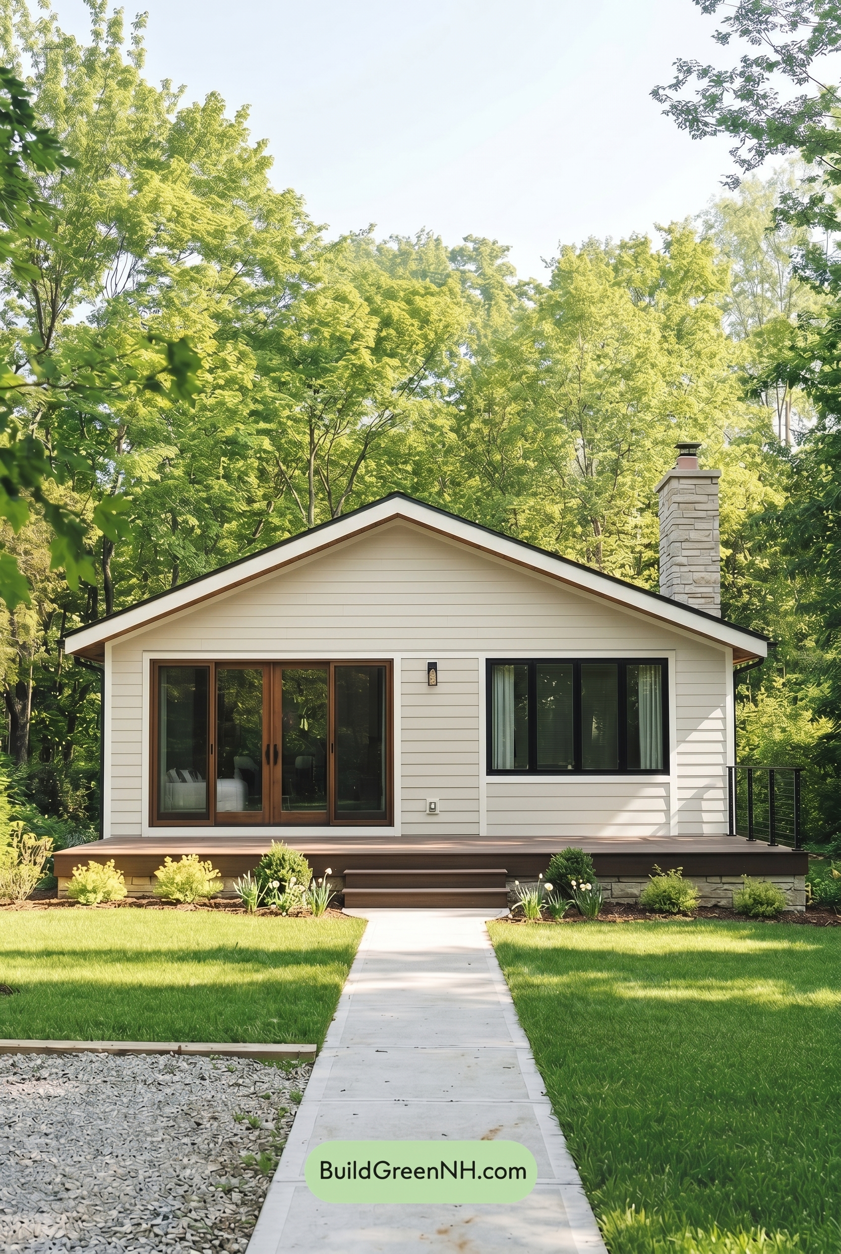 Warm White House Exterior Color Scheme: Soft Ivory Porch