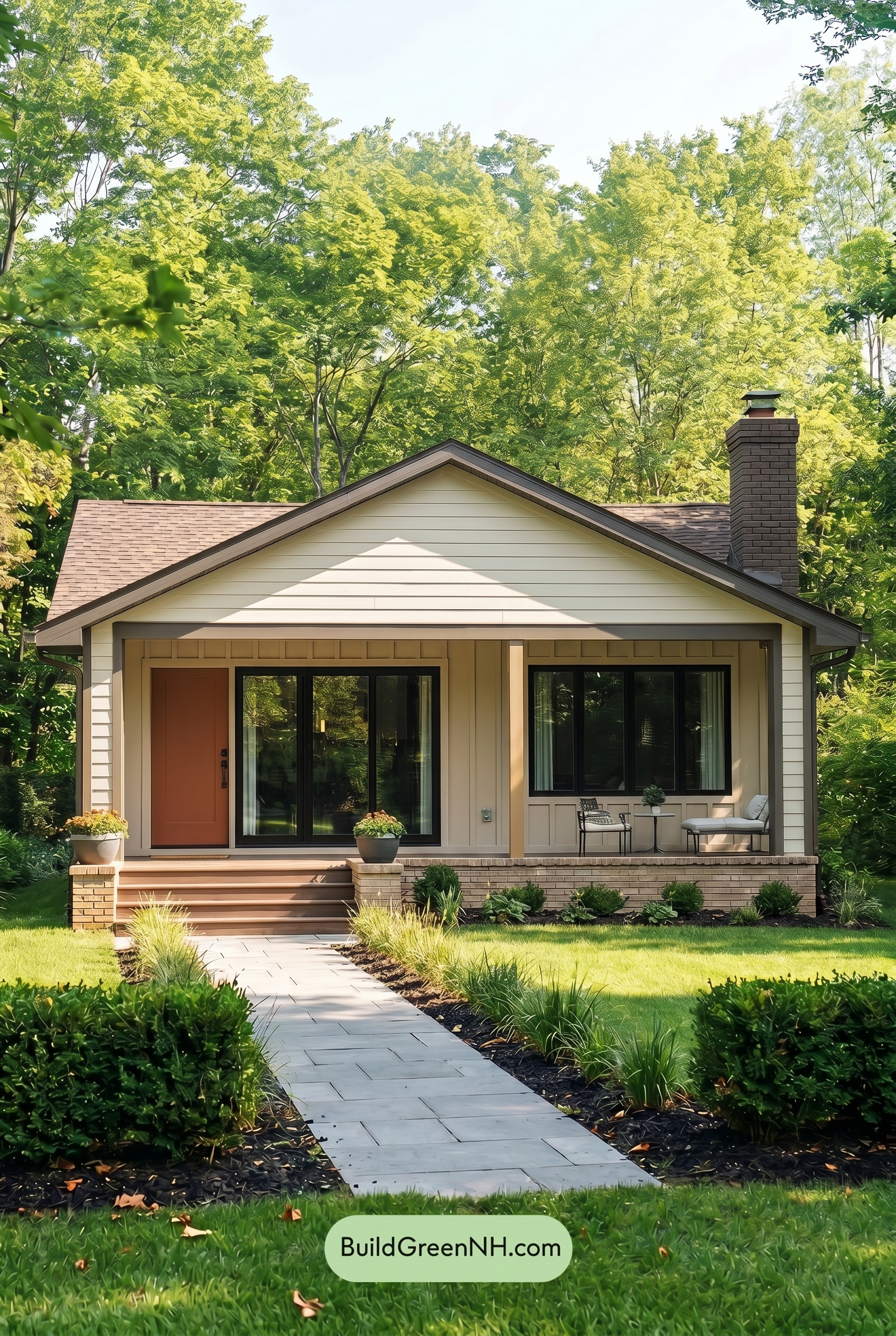 Warm White House Exterior Color Scheme: Vanilla Cedar Lines