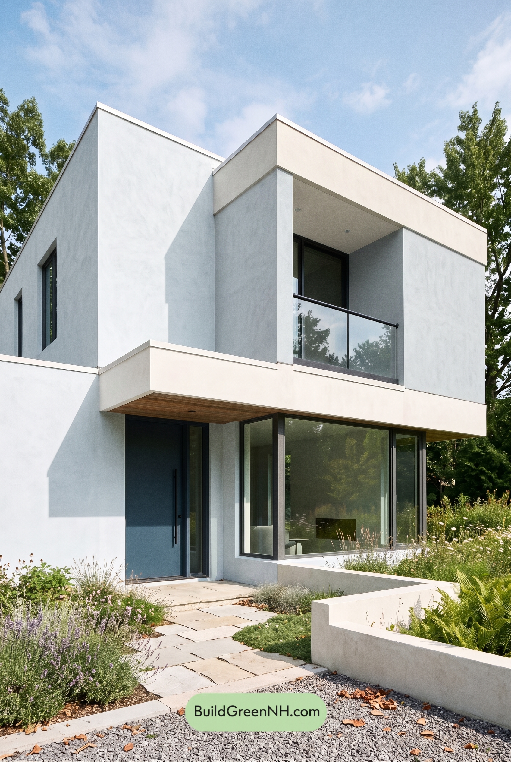 Blue Modern Villa Exterior Color Scheme: Ice Blue Stillness