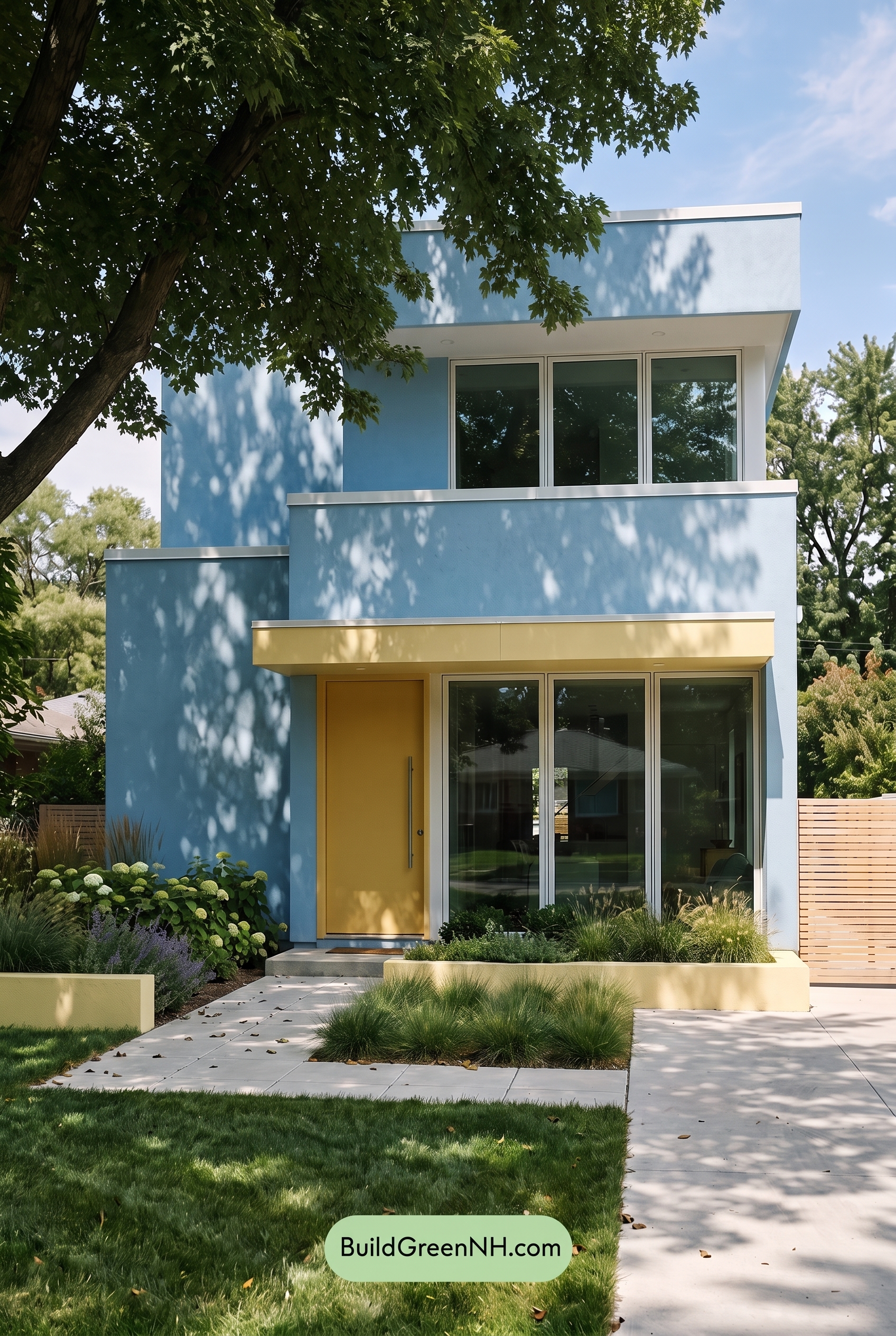 Blue Modern Villa Exterior Color Scheme: Sky Butterline Calm - Shade