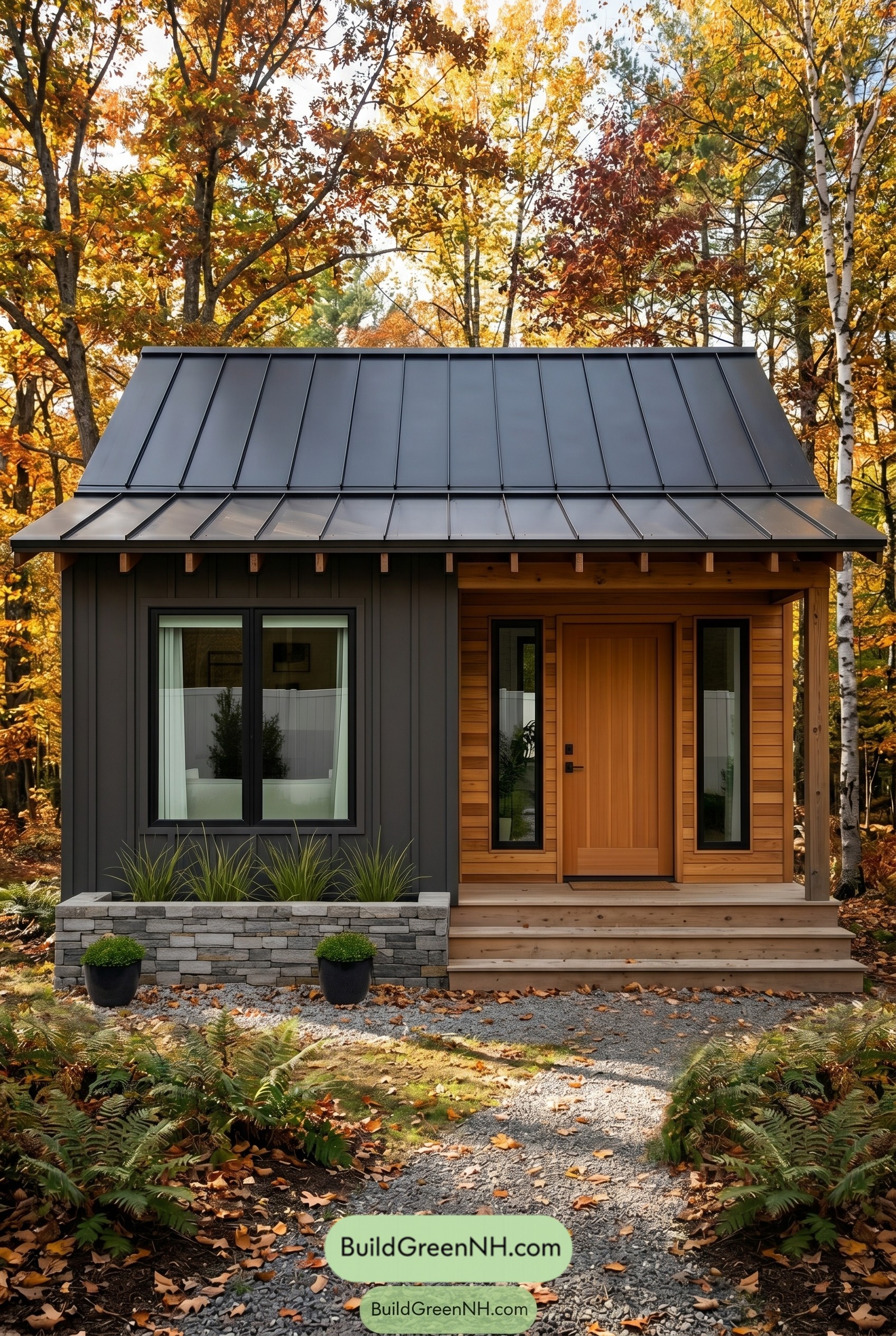 526 sq. ft., 1 Bed, 1 Bath, Single Story Small House Floor Plans: Pine Edge Microhouse
