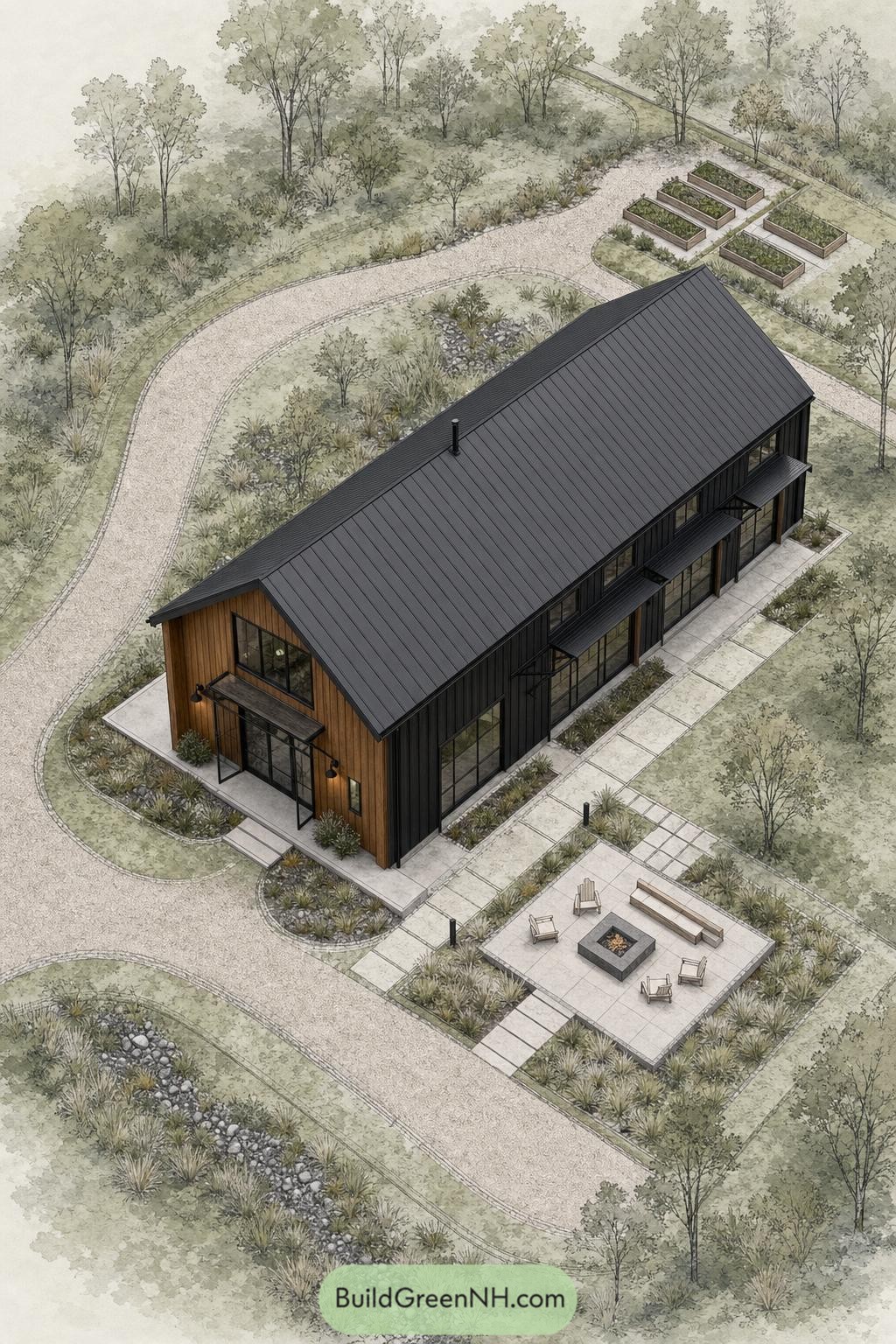 20 Contemporary Barndominium Designs with Landscape Layouts