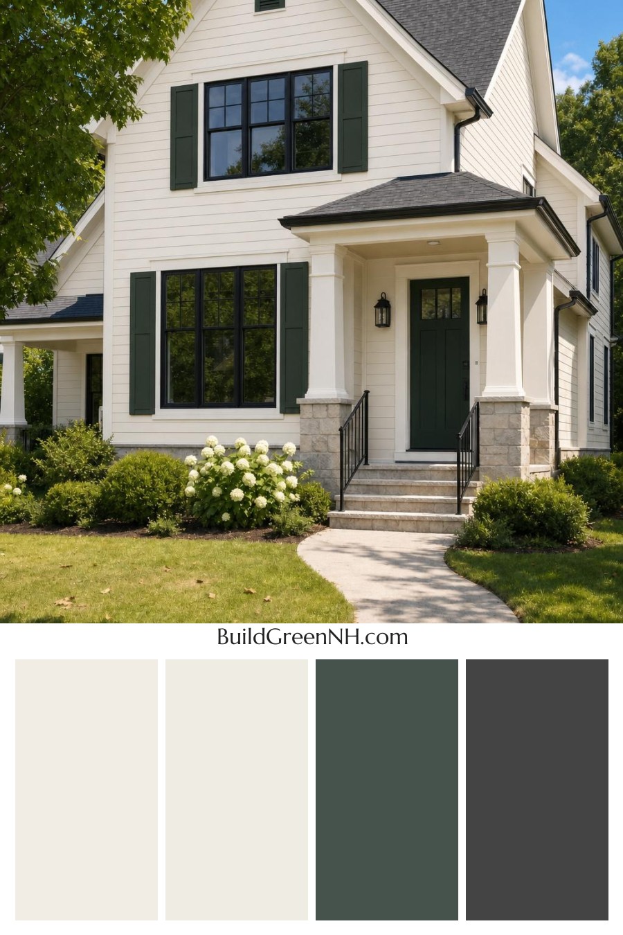 Cream Color House Exterior Paint Scheme: Biscuit Meridian