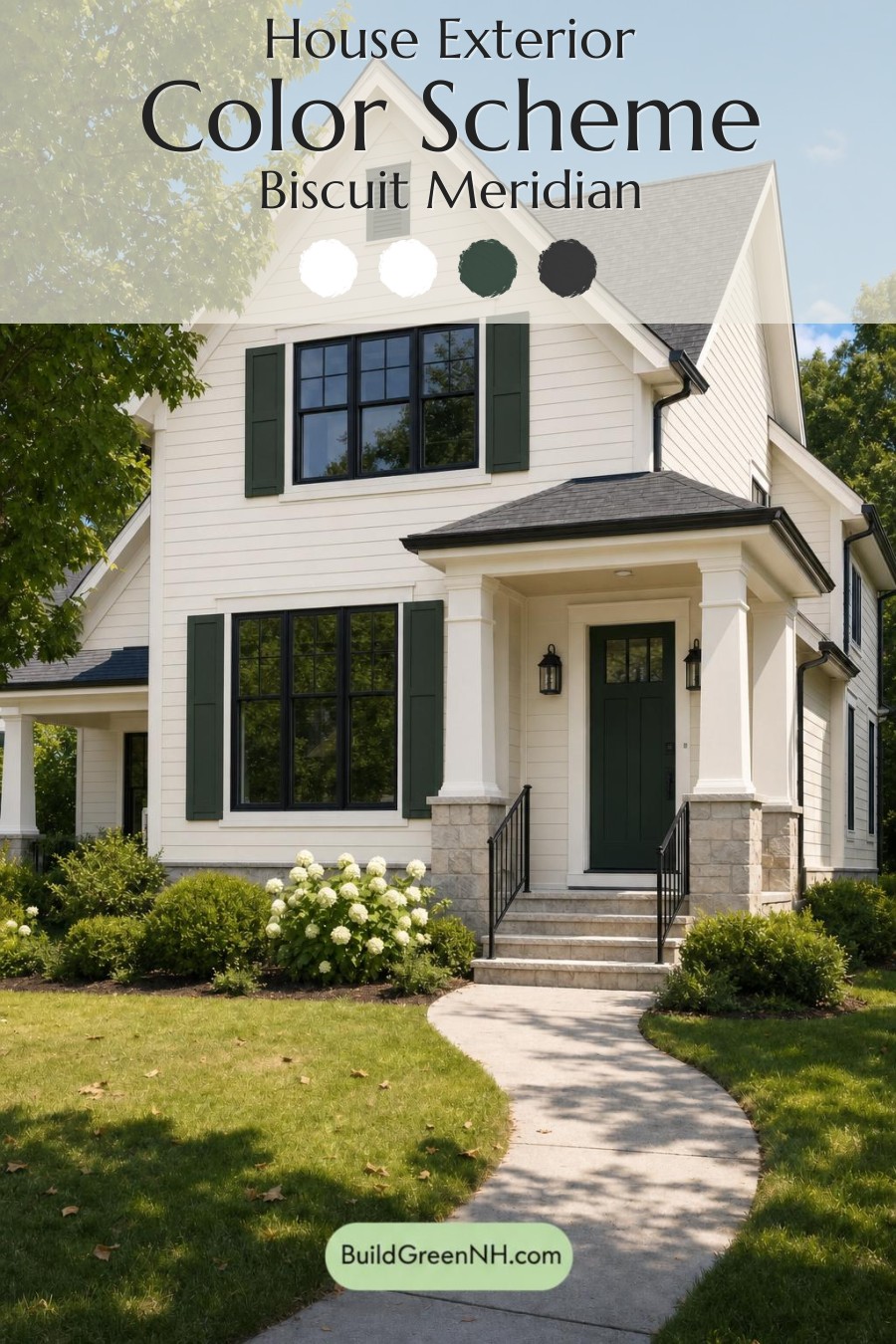 Cream Color House Exterior Paint Scheme: Biscuit Meridian
