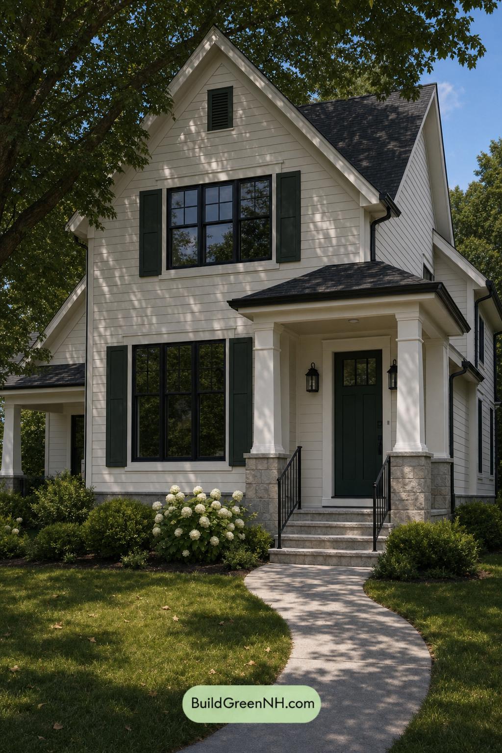 Cream Color House Exterior Paint Scheme: Biscuit Meridian - Shade