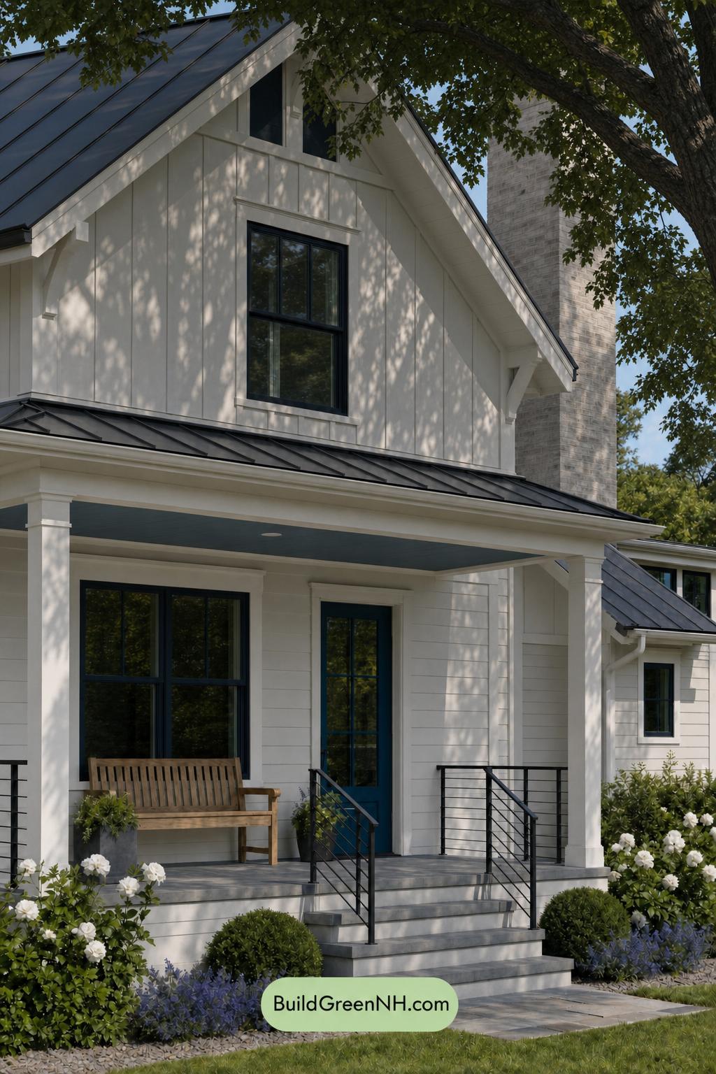 Cream Color House Exterior Paint Scheme: Chiffon Cobalt - Shade