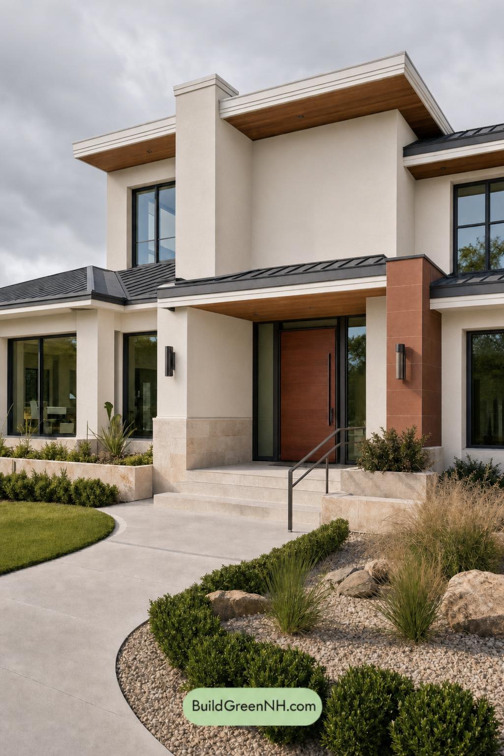 Cream Color House Exterior Paint Scheme: Citrine Passage - Overcast
