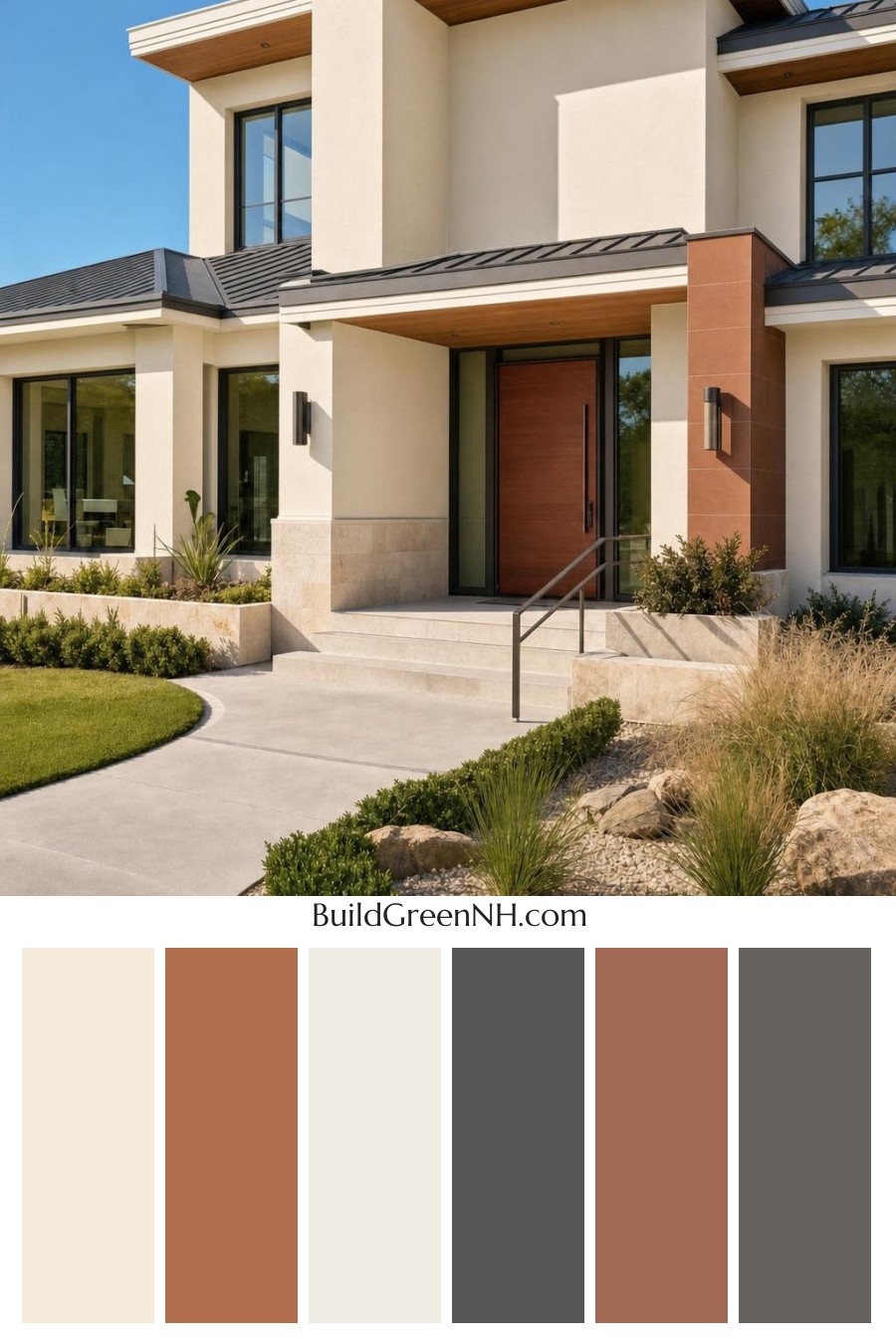 Cream Color House Exterior Paint Scheme: Citrine Passage