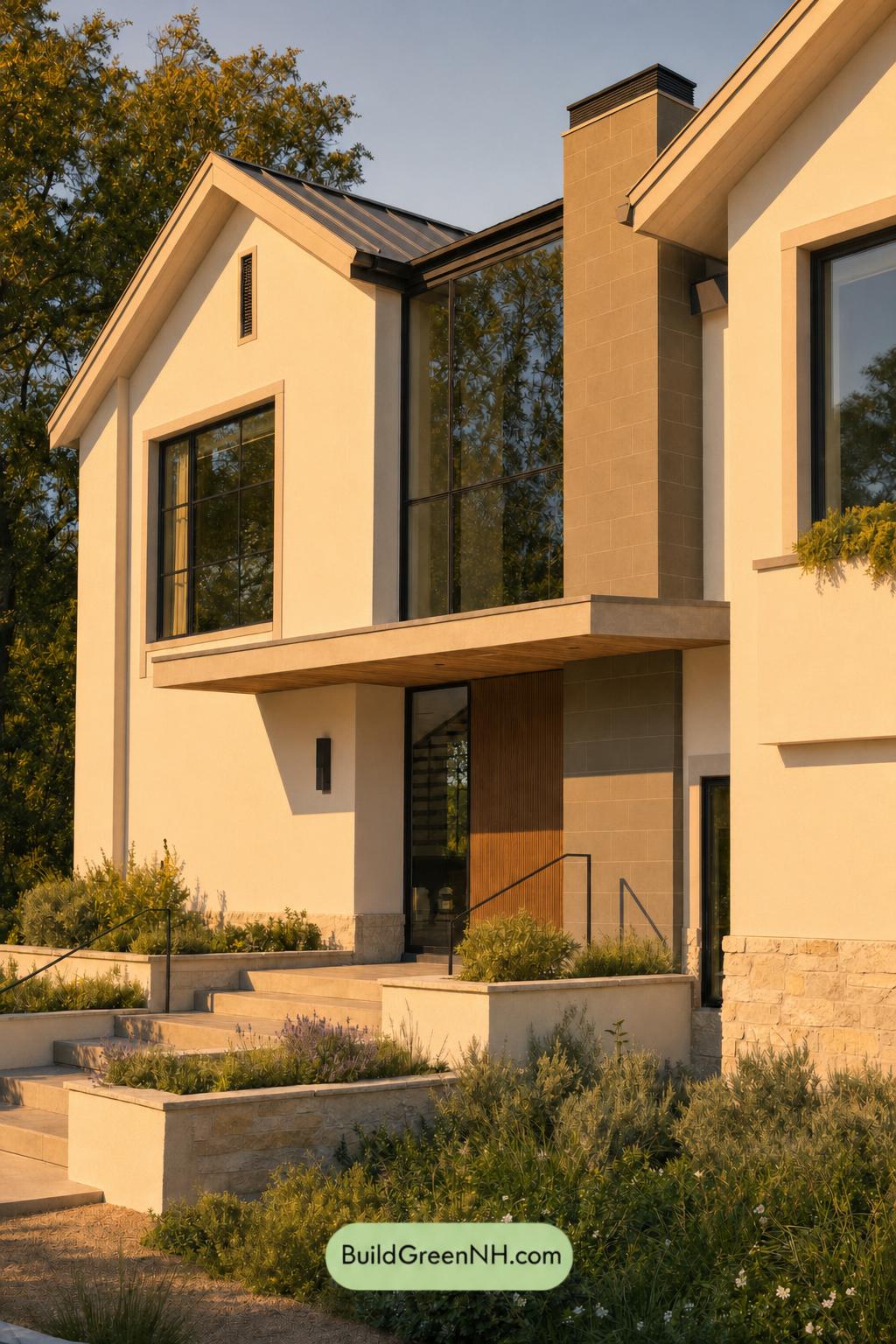 Cream Color House Exterior Paint Scheme: Cream Mossline - Golden Hour