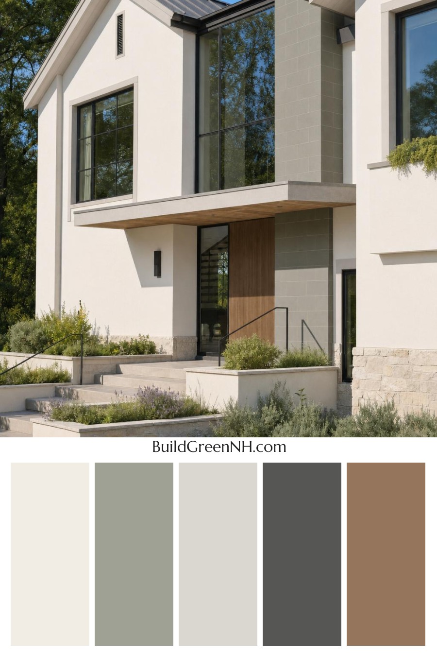 Cream Color House Exterior Paint Scheme: Cream Mossline