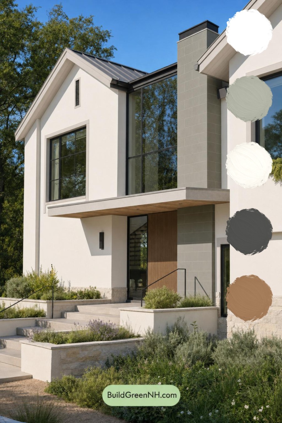 Cream Color House Exterior Paint Scheme: Cream Mossline
