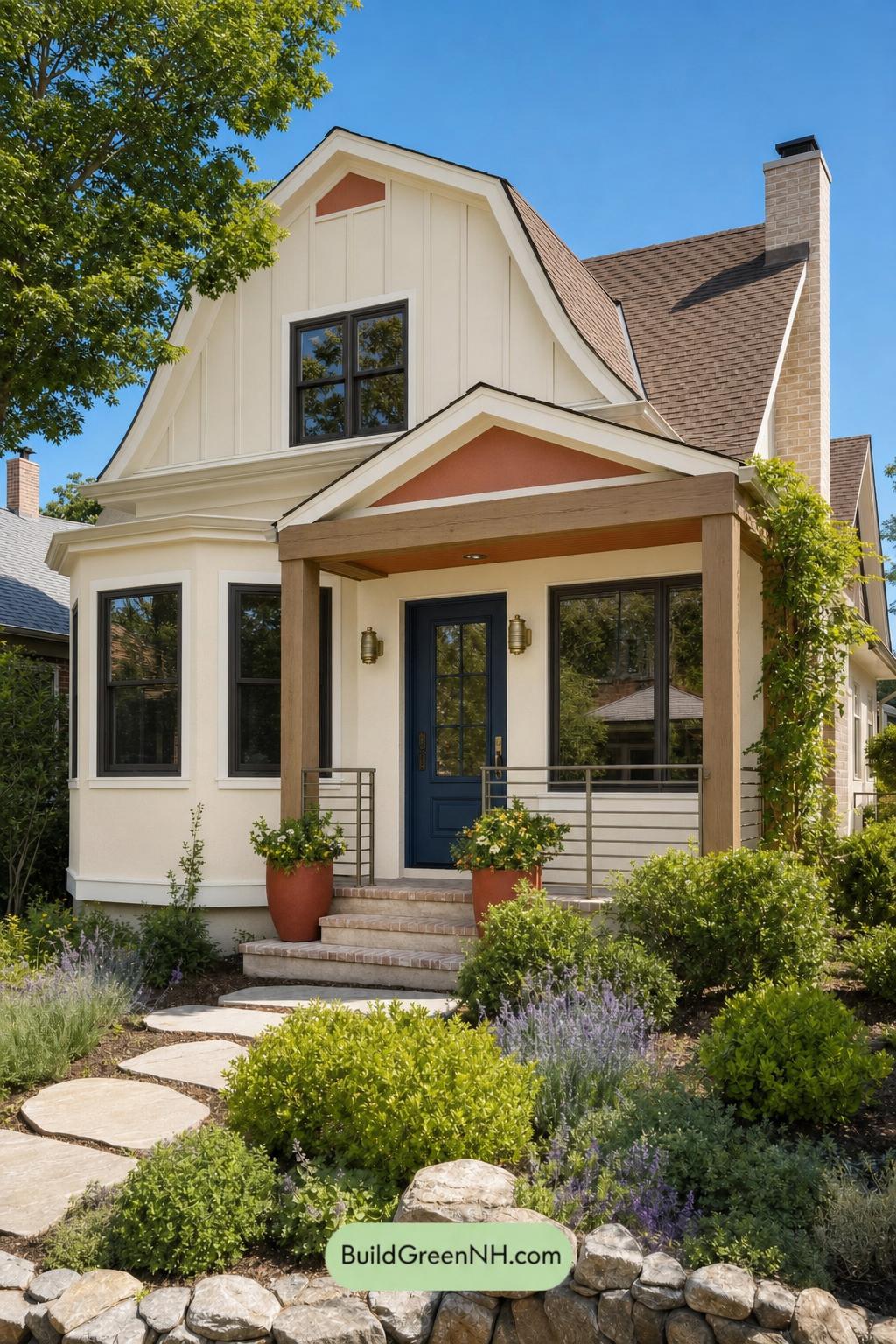 Cream Color House Exterior Paint Scheme: Custard Stillwater