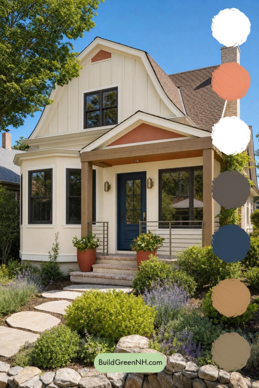 Cream Color House Exterior Paint Scheme: Custard Stillwater