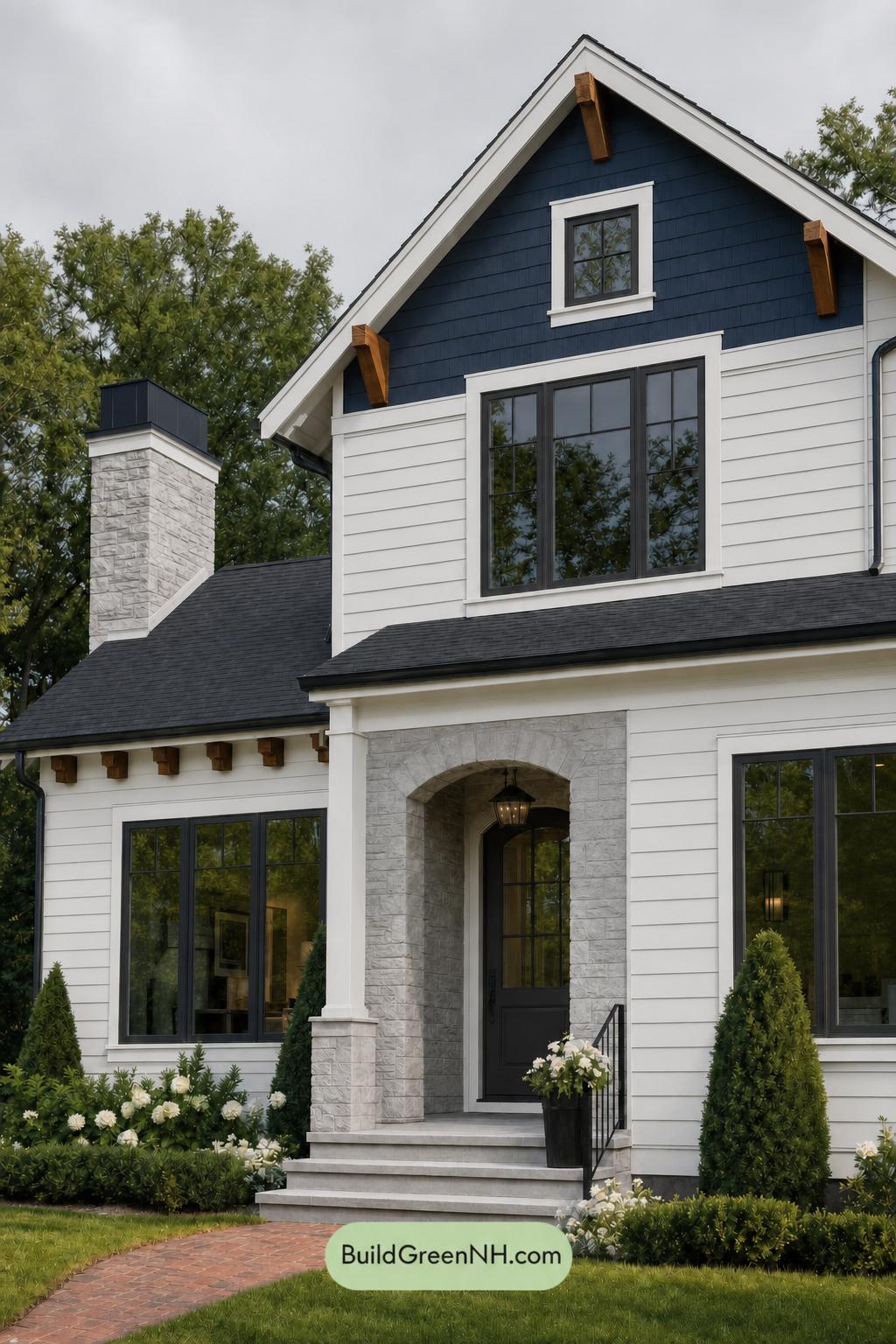 Cream Color House Exterior Paint Scheme: Ecru Nightfall - Overcast