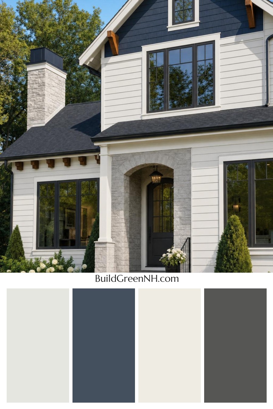 Cream Color House Exterior Paint Scheme: Ecru Nightfall