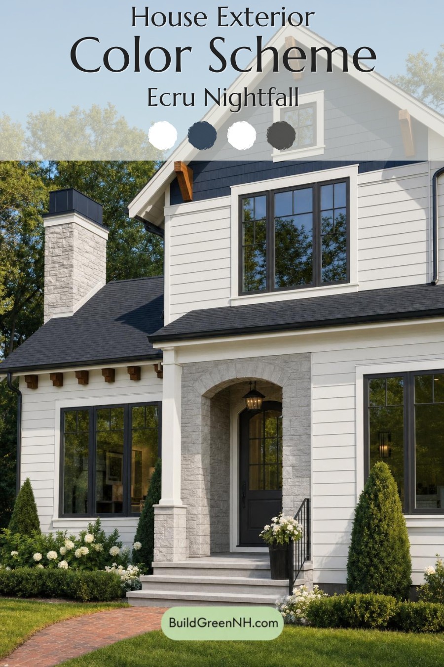 Cream Color House Exterior Paint Scheme: Ecru Nightfall