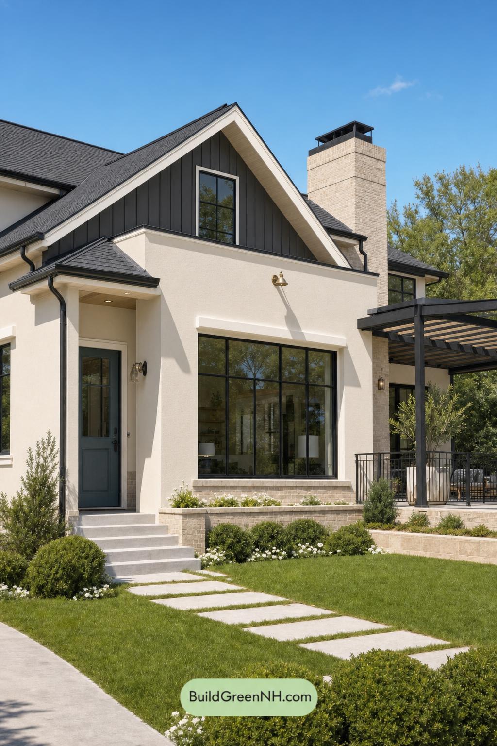 Cream Color House Exterior Paint Scheme: Harbor Lantern
