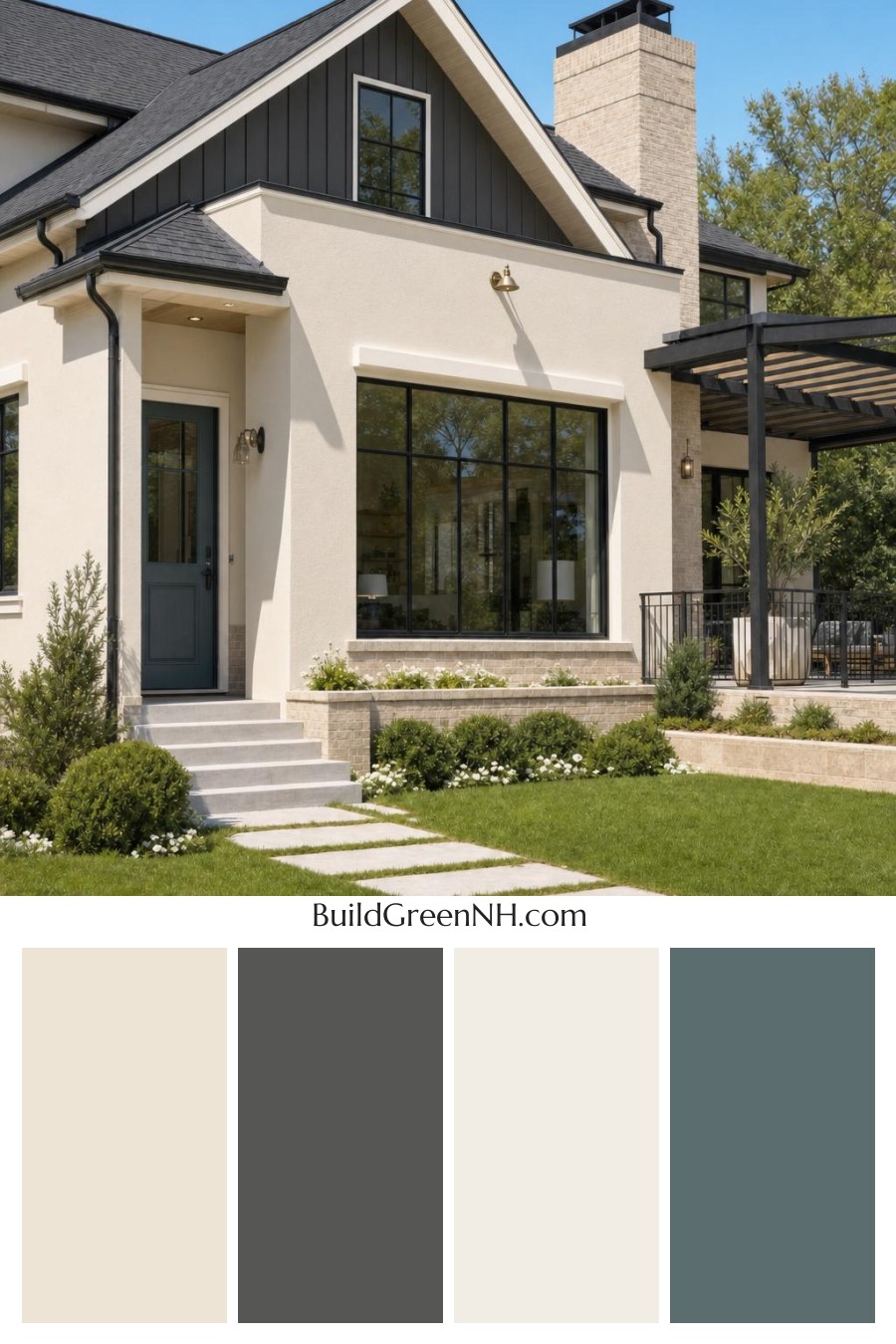 Cream Color House Exterior Paint Scheme: Harbor Lantern