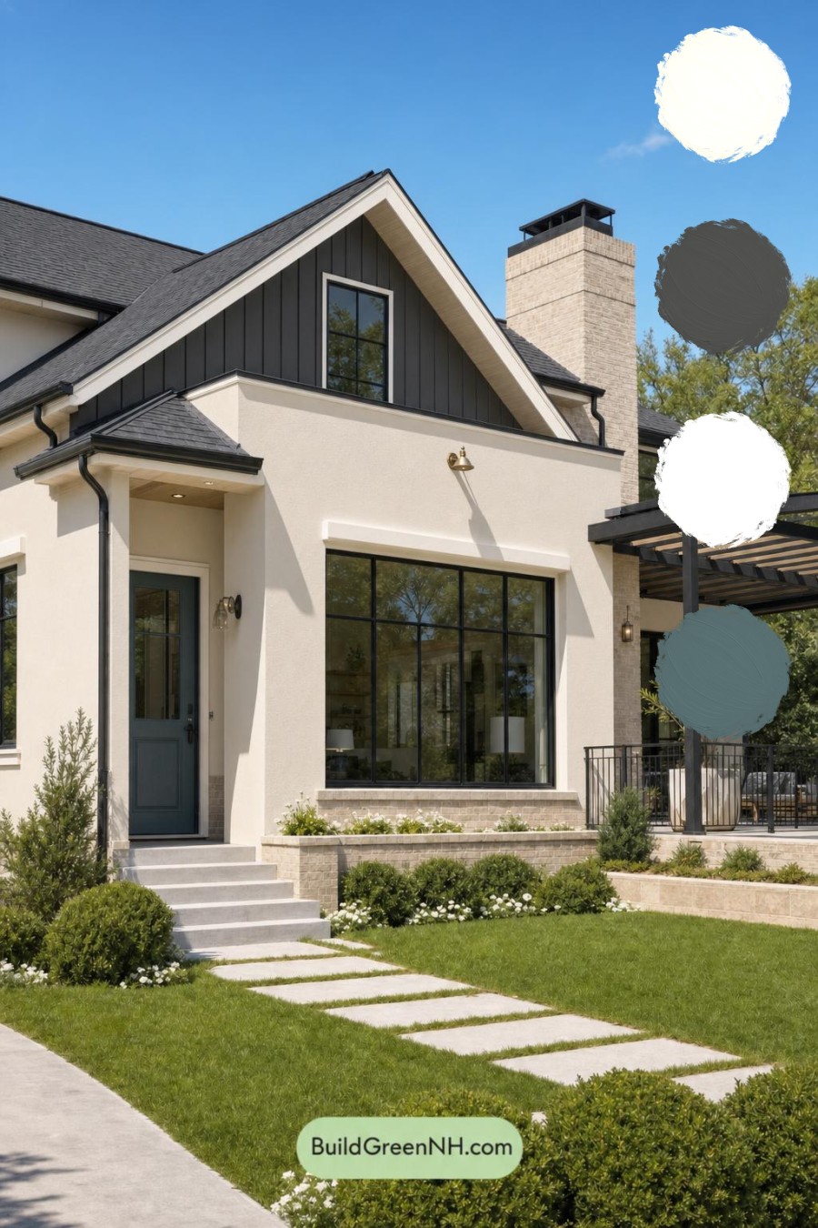 Cream Color House Exterior Paint Scheme: Harbor Lantern