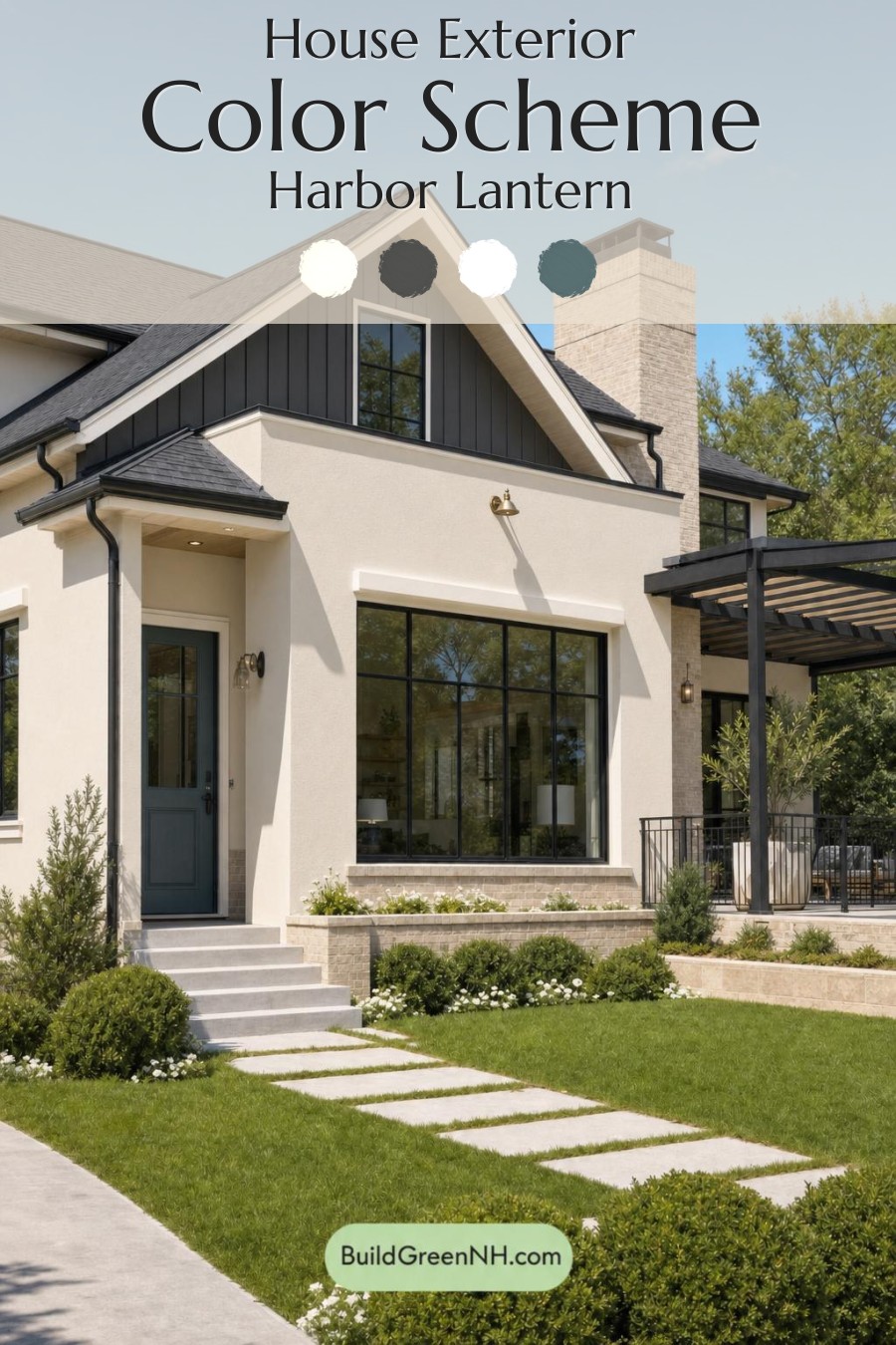 Cream Color House Exterior Paint Scheme: Harbor Lantern