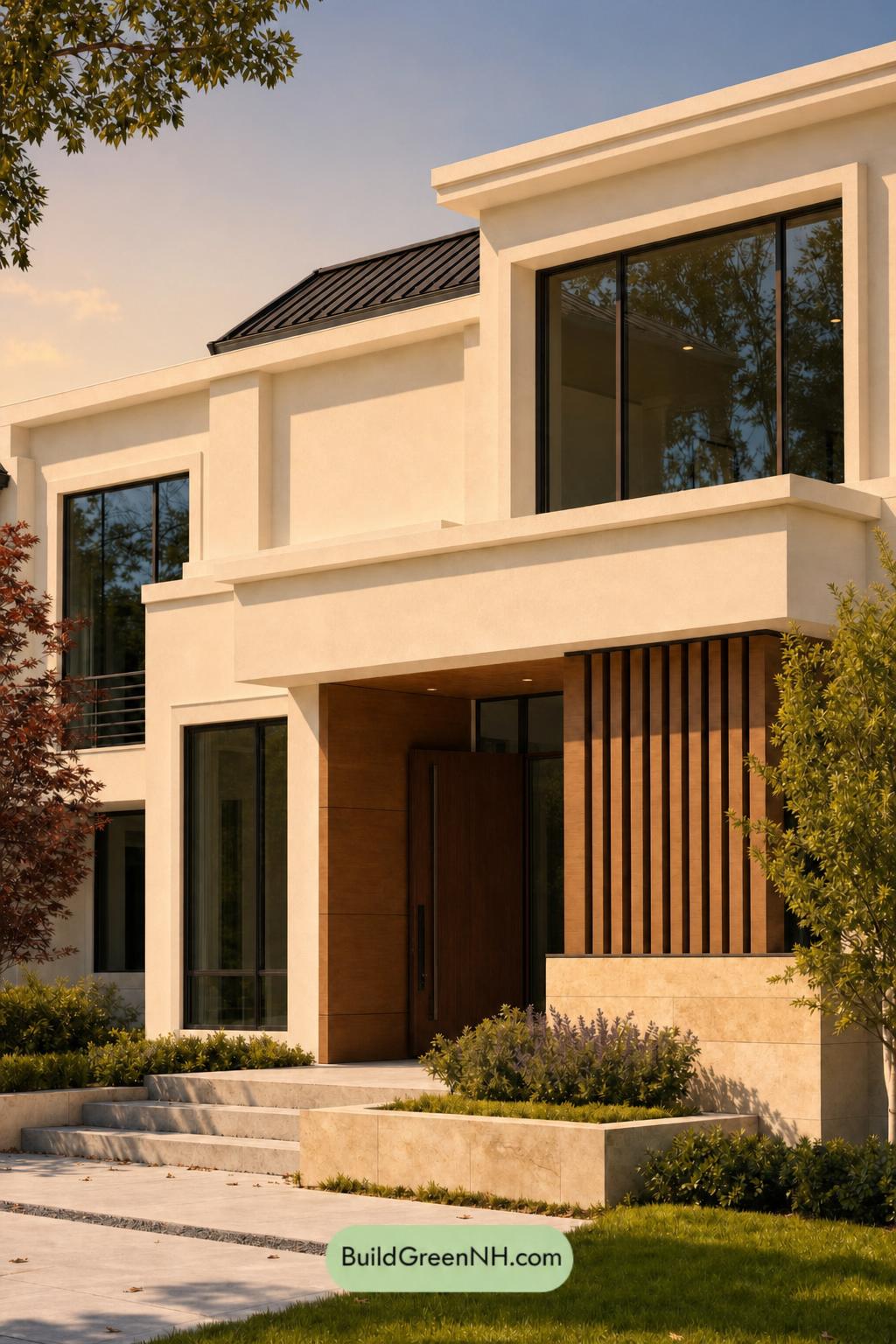 Cream Color House Exterior Paint Scheme: Ivory Ember - Golden Hour