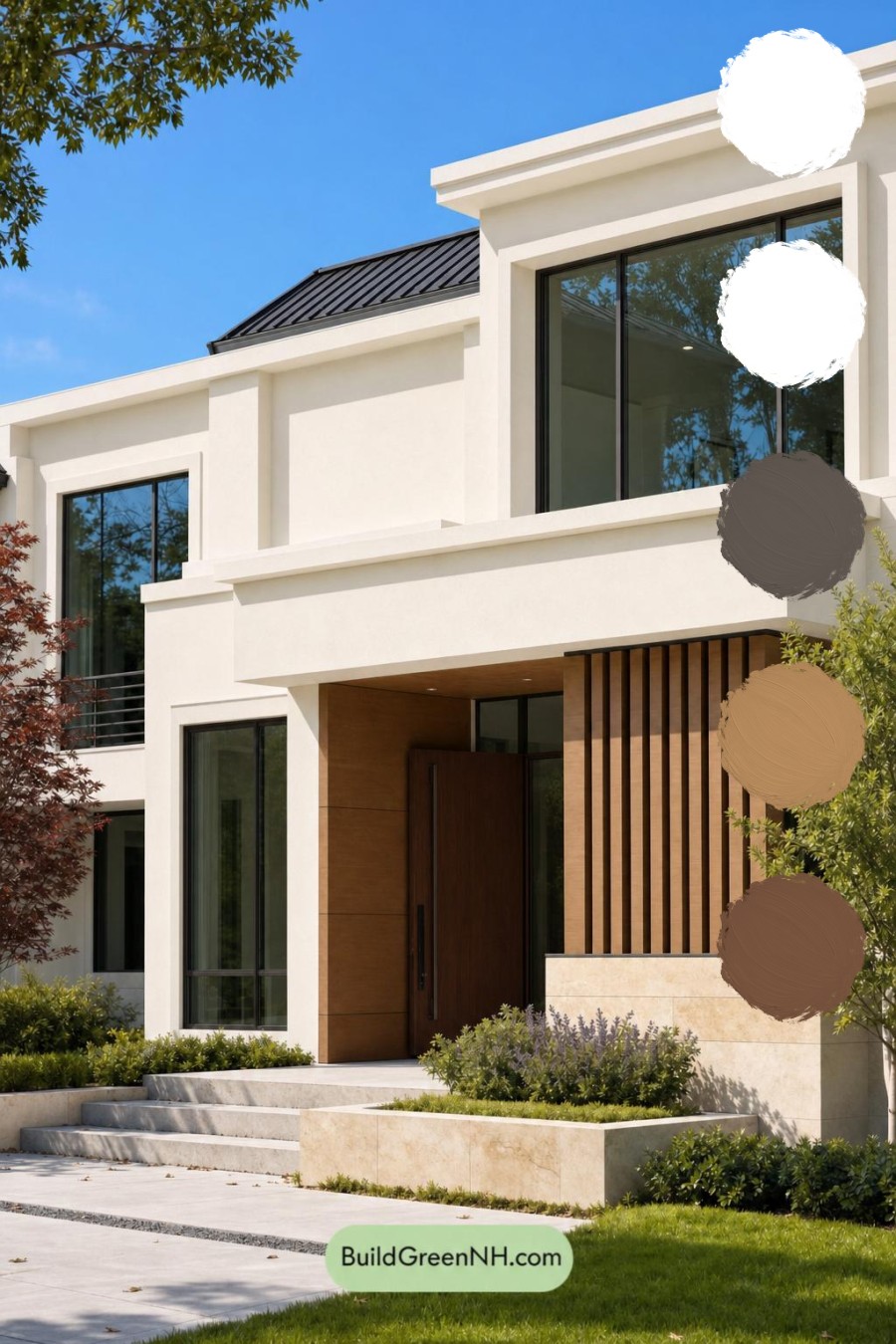 Cream Color House Exterior Paint Scheme: Ivory Ember