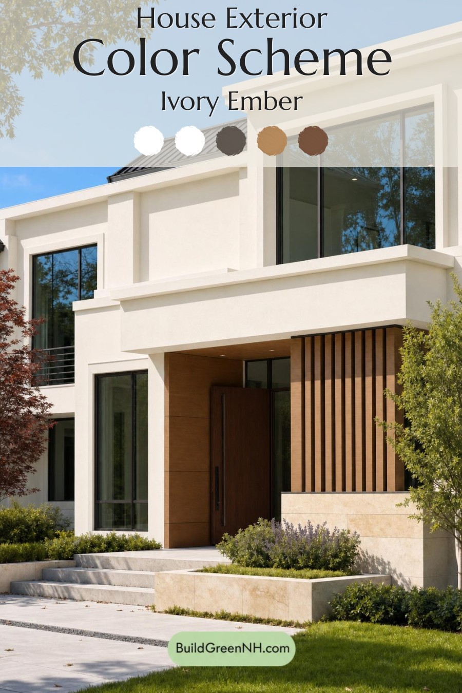 Cream Color House Exterior Paint Scheme: Ivory Ember