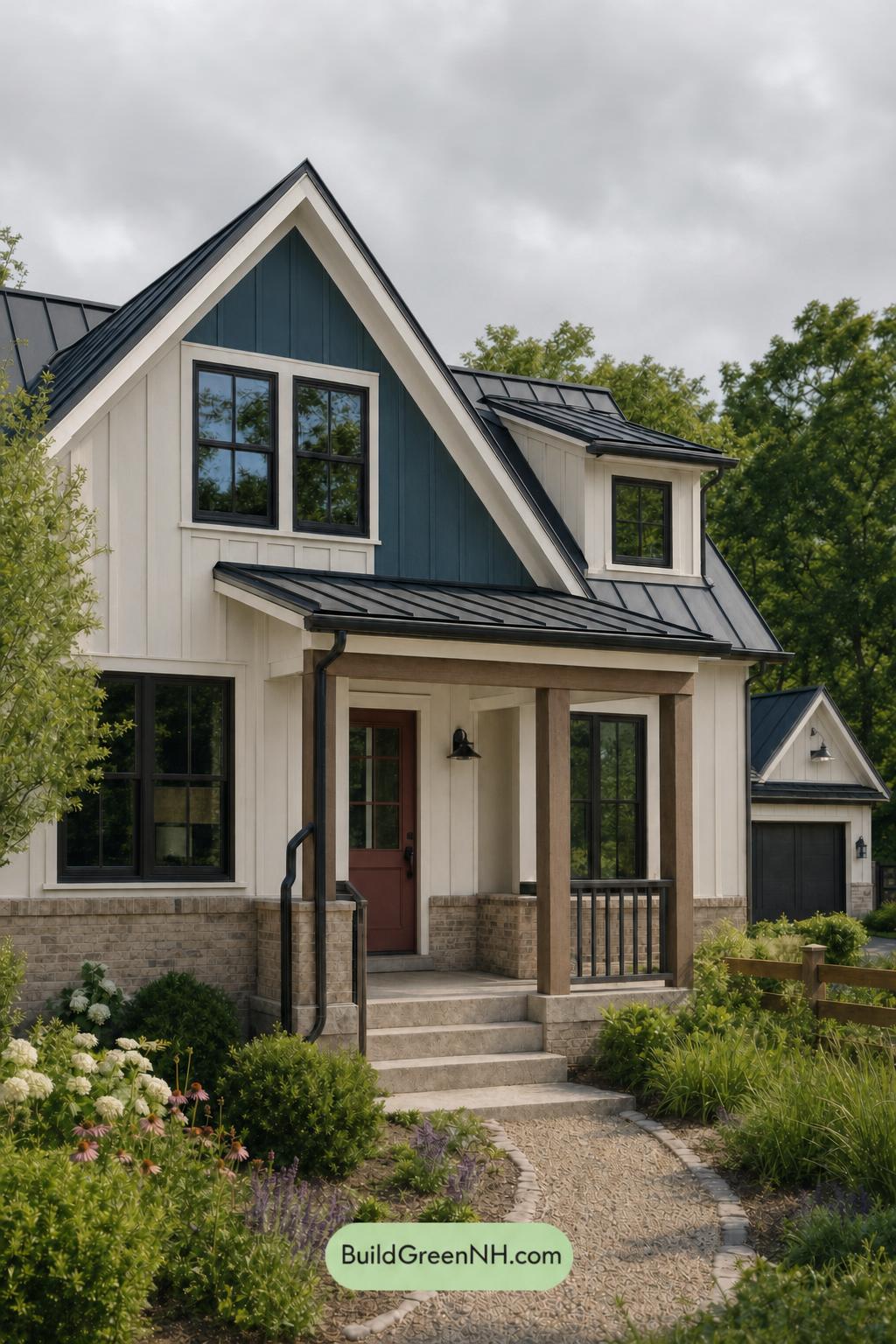 Cream Color House Exterior Paint Scheme: Parchment Orchard - Overcast