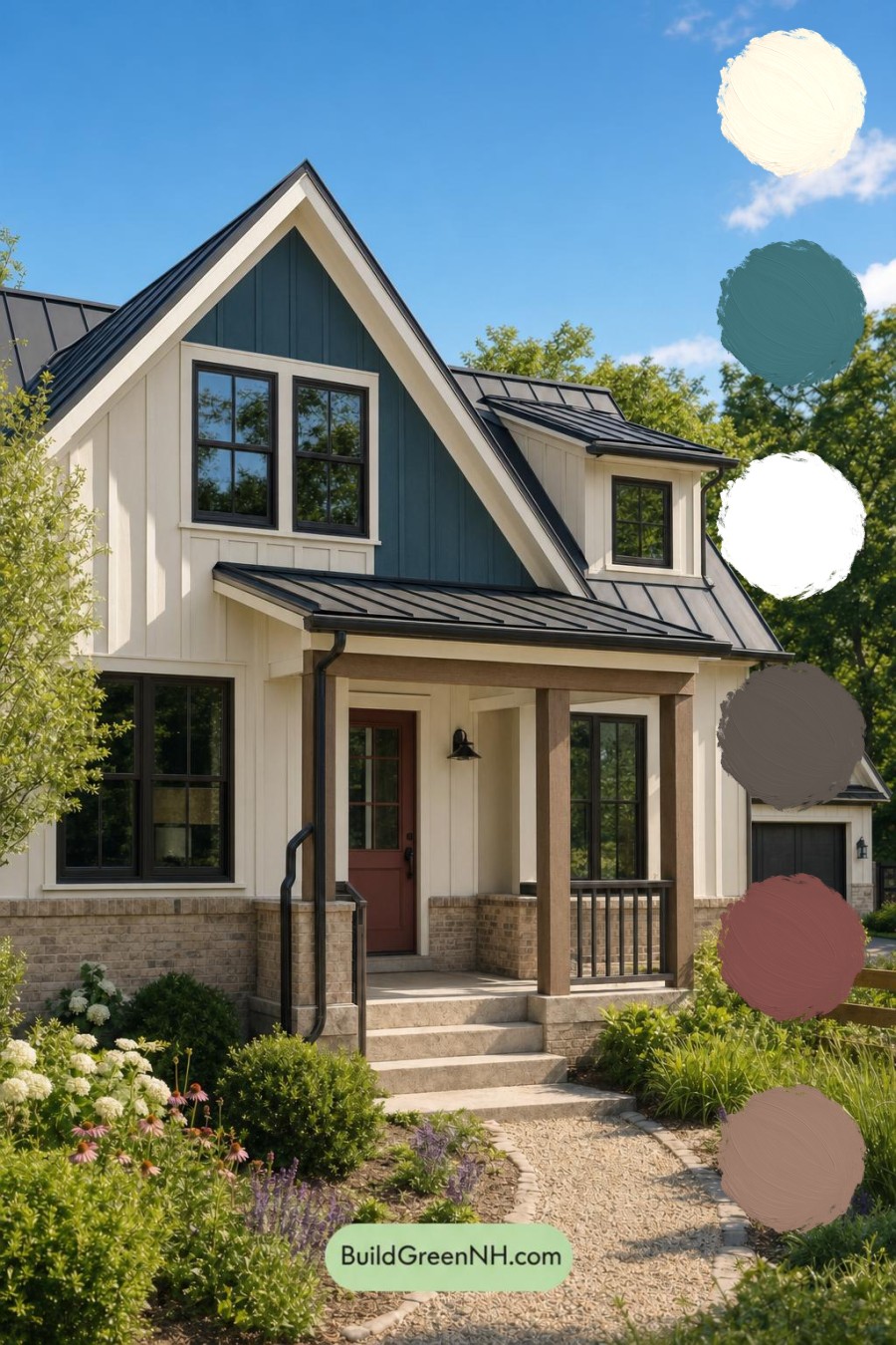Cream Color House Exterior Paint Scheme: Parchment Orchard