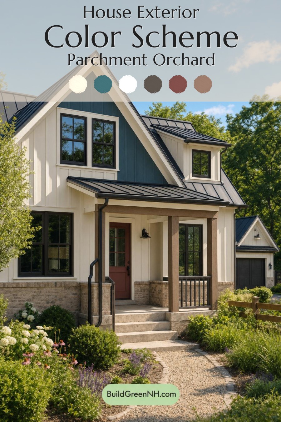 Cream Color House Exterior Paint Scheme: Parchment Orchard