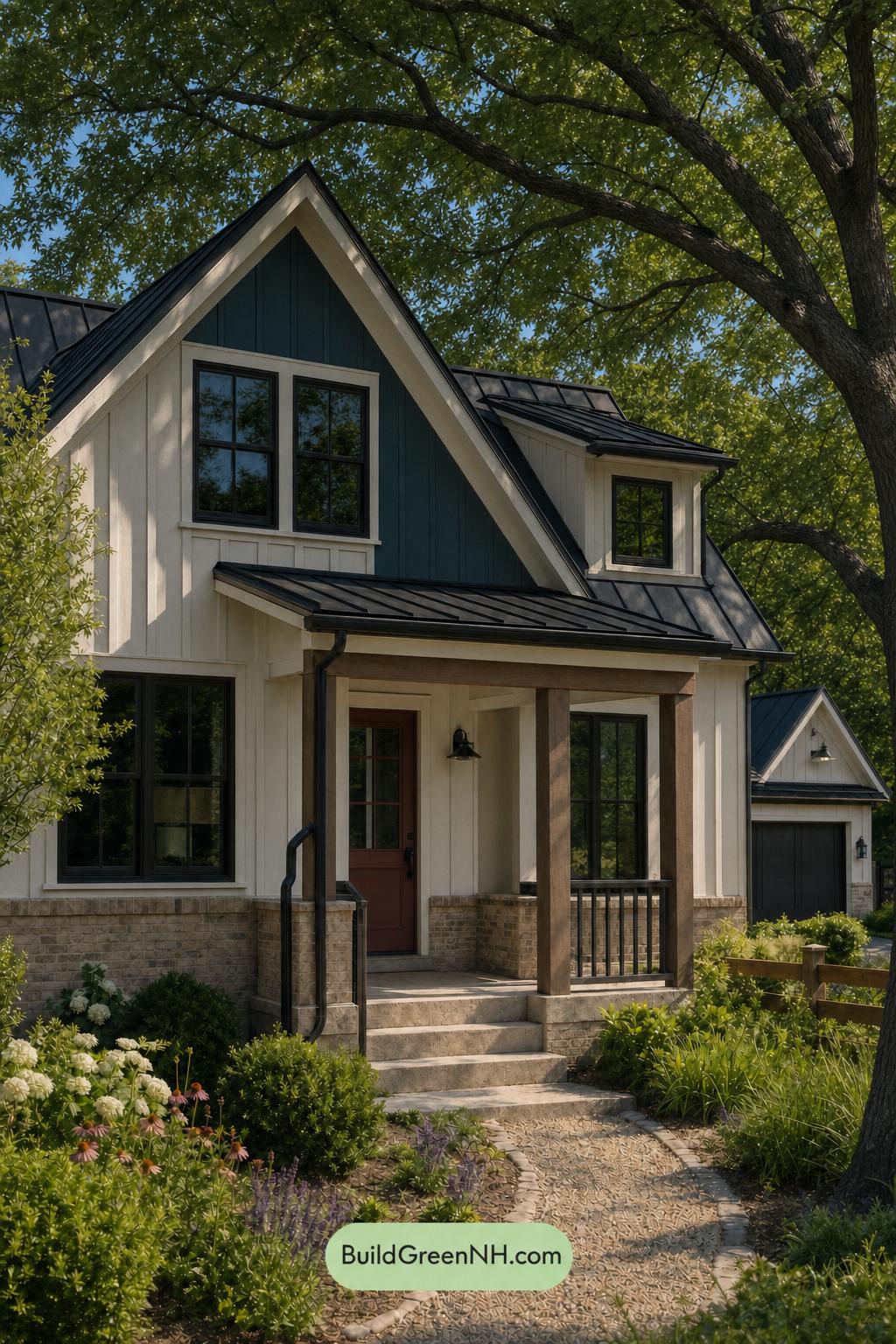 Cream Color House Exterior Paint Scheme: Parchment Orchard - Shade