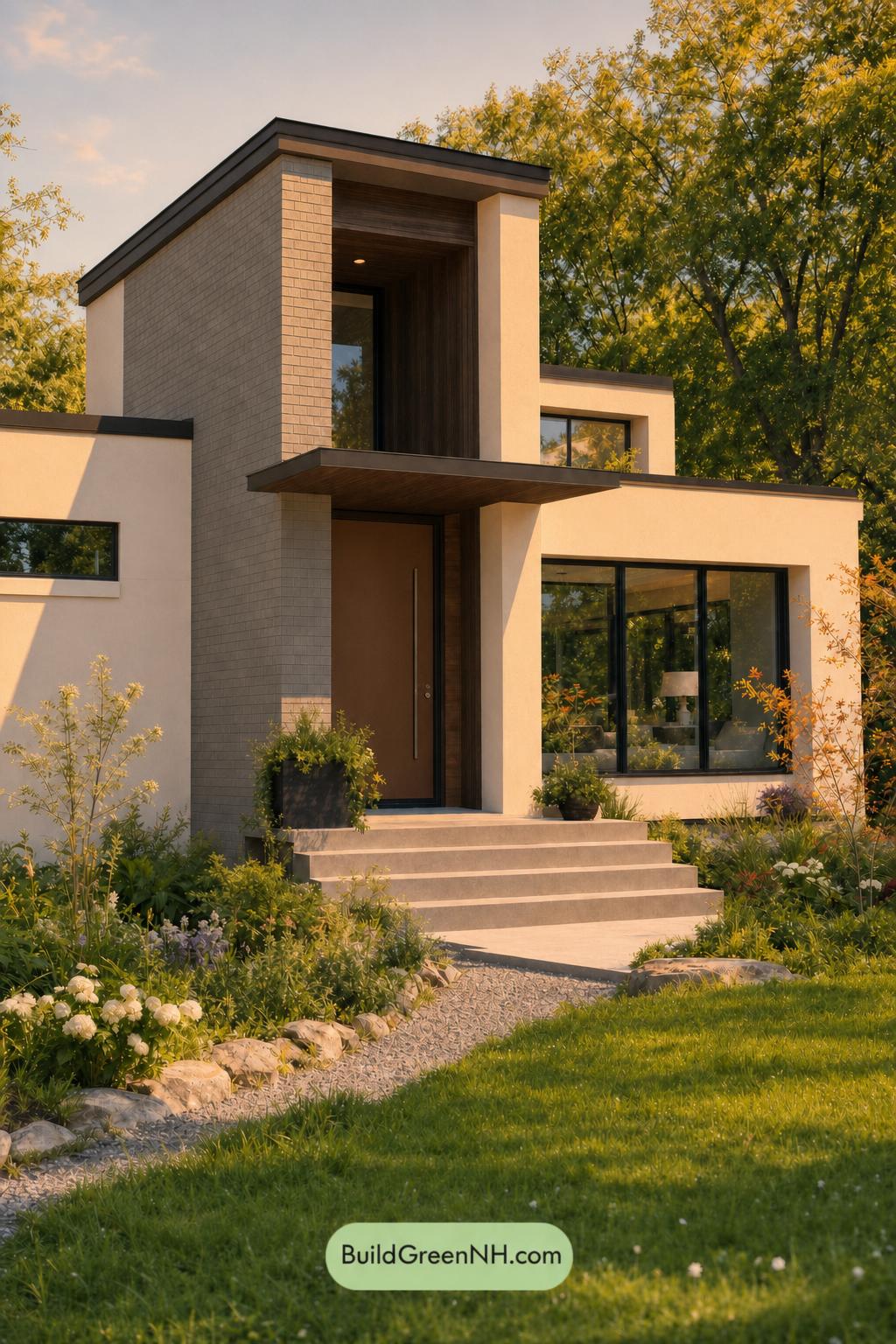 Cream Color House Exterior Paint Scheme: Rosewood Quiet - Golden Hour