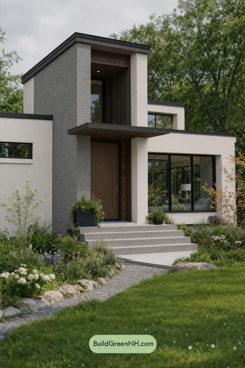 Cream Color House Exterior Paint Scheme: Rosewood Quiet - Overcast