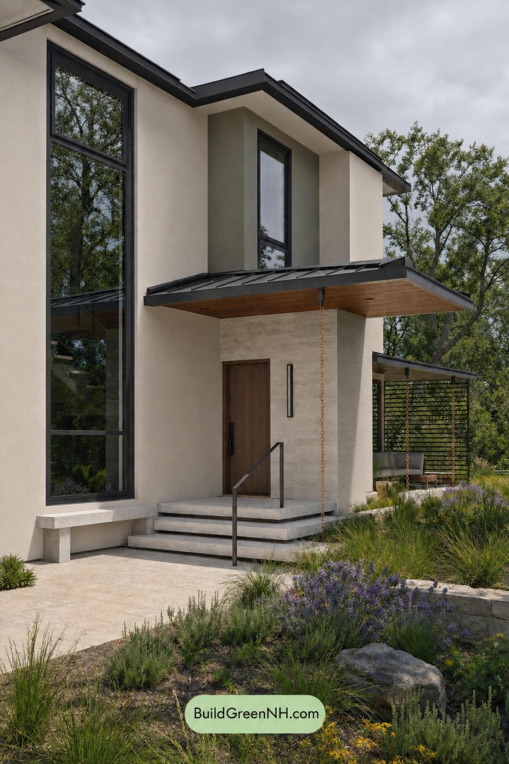 Cream Color House Exterior Paint Scheme: Sienna Shelter - Overcast
