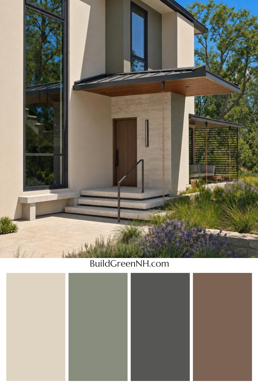 Cream Color House Exterior Paint Scheme: Sienna Shelter