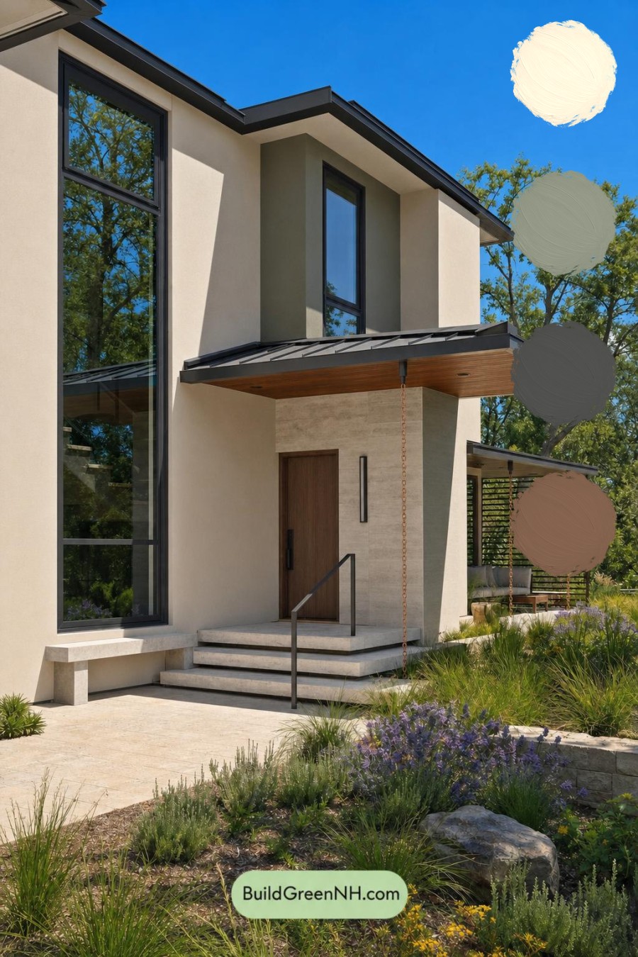 Cream Color House Exterior Paint Scheme: Sienna Shelter