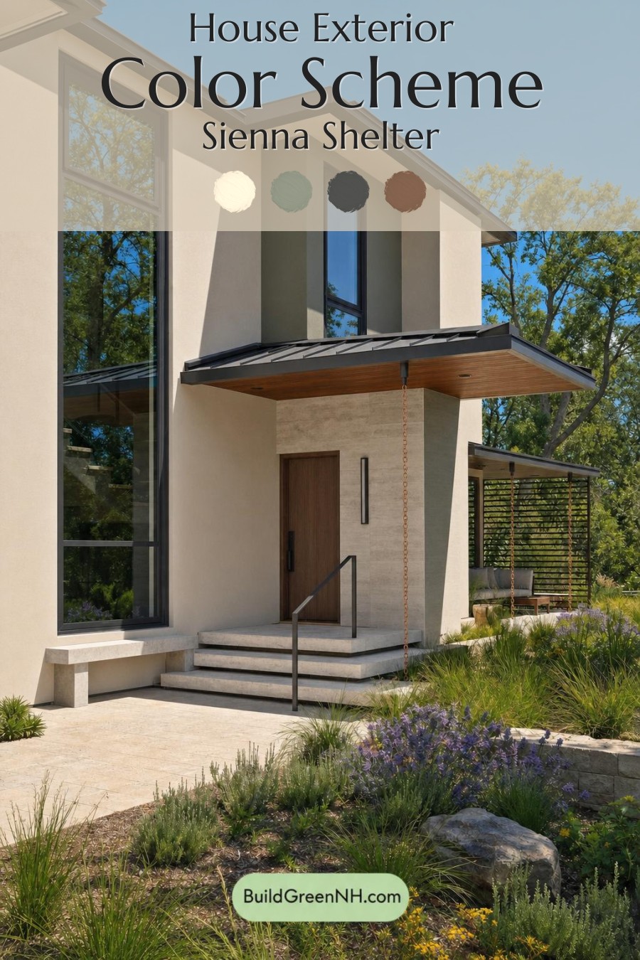 Cream Color House Exterior Paint Scheme: Sienna Shelter