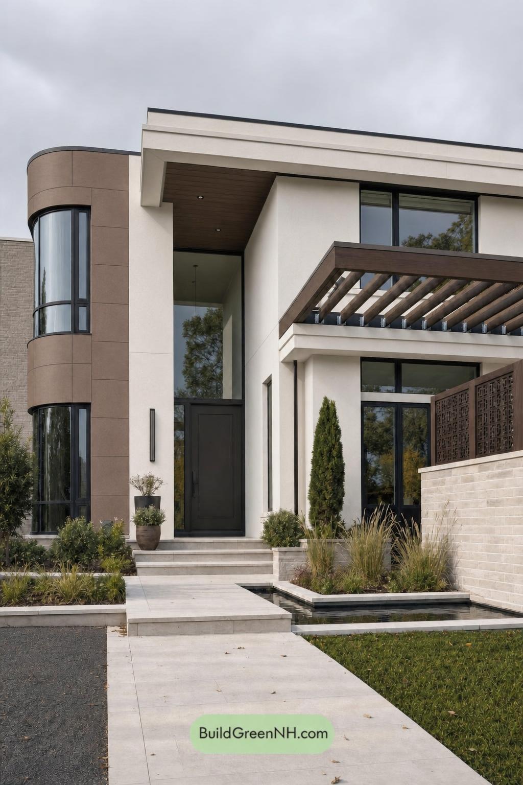 Cream Color House Exterior Paint Scheme: Vanilla Copper Quiet - Overcast