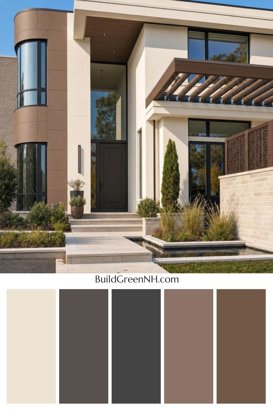 Cream Color House Exterior Paint Scheme: Vanilla Copper Quiet