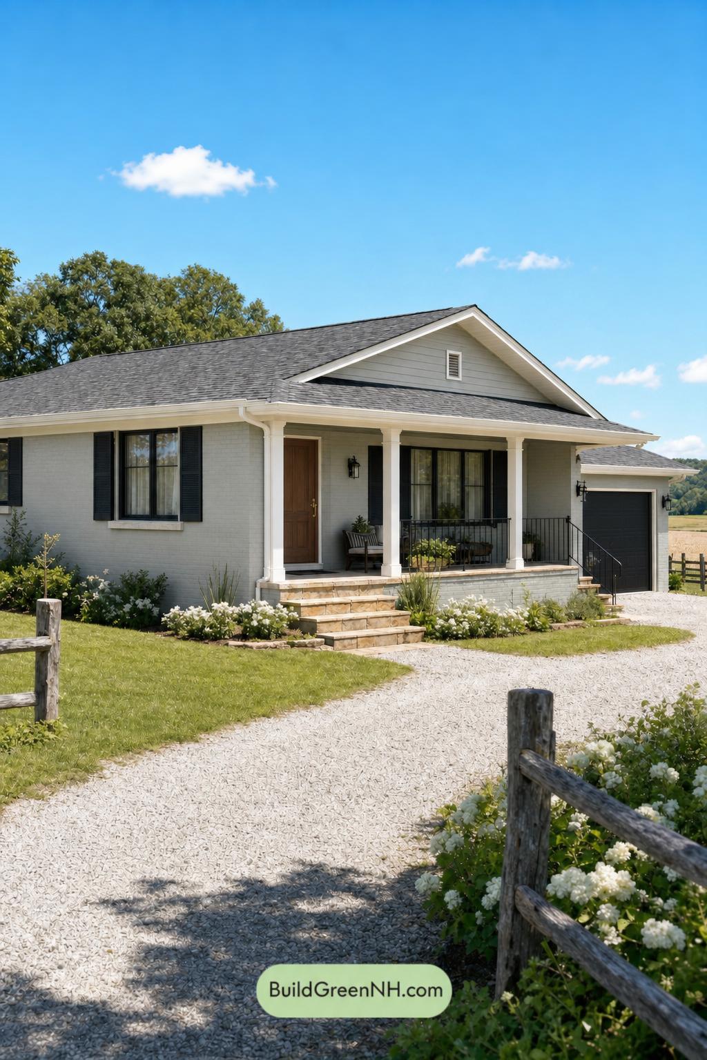 Green Ranch House Exterior Color Scheme: Cedar Quiet